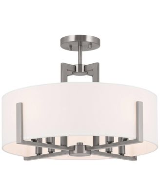 Malen 20" Wide Classic Pewter Drum Ceiling Light