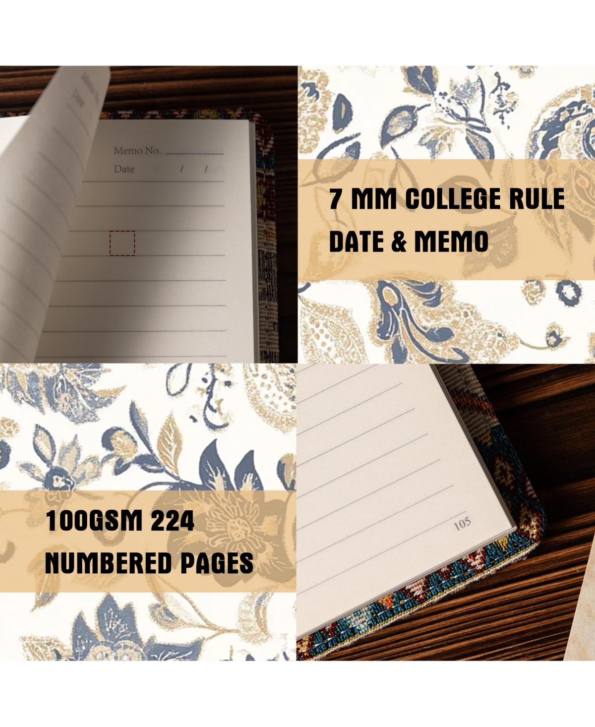 Danrong Fabric Cover Lock Diary Lined Hardcover Journal With Pen Numbered Pages Writing Planning