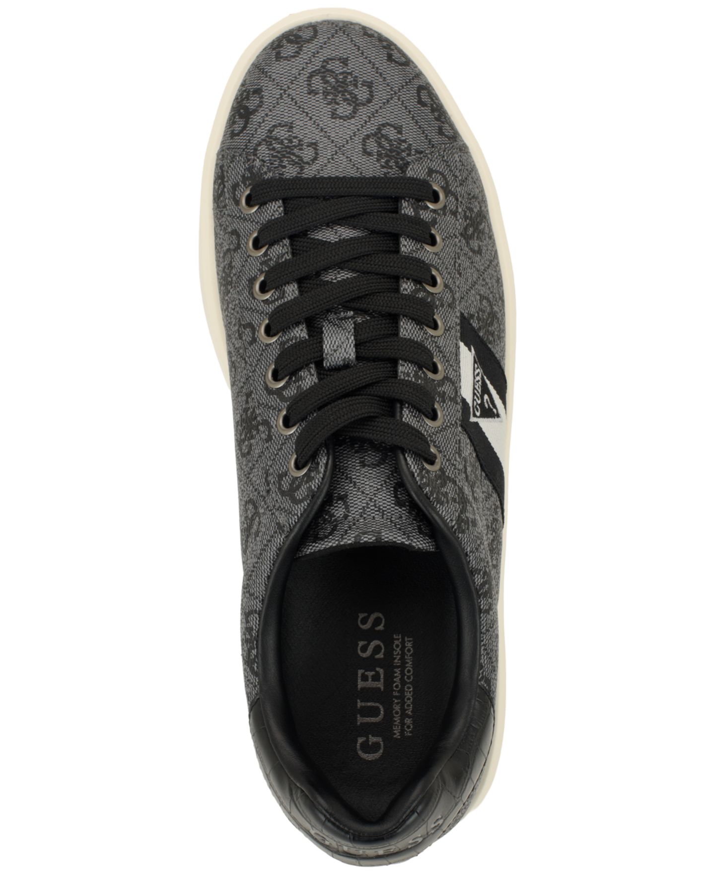 Мужские кроссовки GUESS Yinden Leather Round-Toe, цвет: Тёмный серый — фото 4