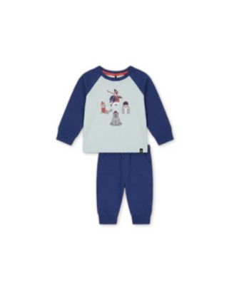 Baby Boys' Nordic Buddies Long-Sleeve Raglan Graphic T-Shirt and Pants, 2-Piece Set