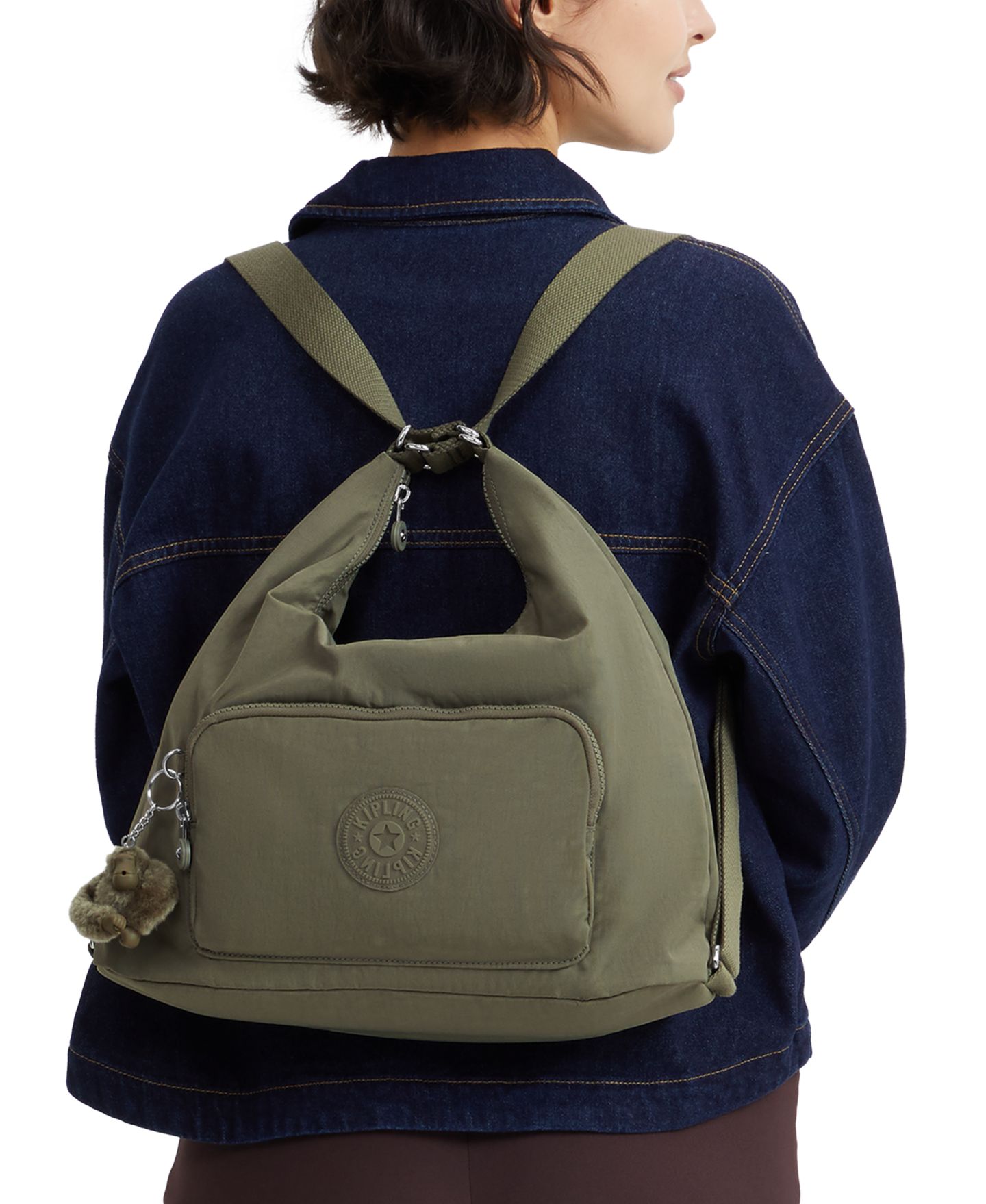 Рюкзак Kipling Yenna Convertible Large Shoulder Handbag, цвет: Шалфейный — фото 6