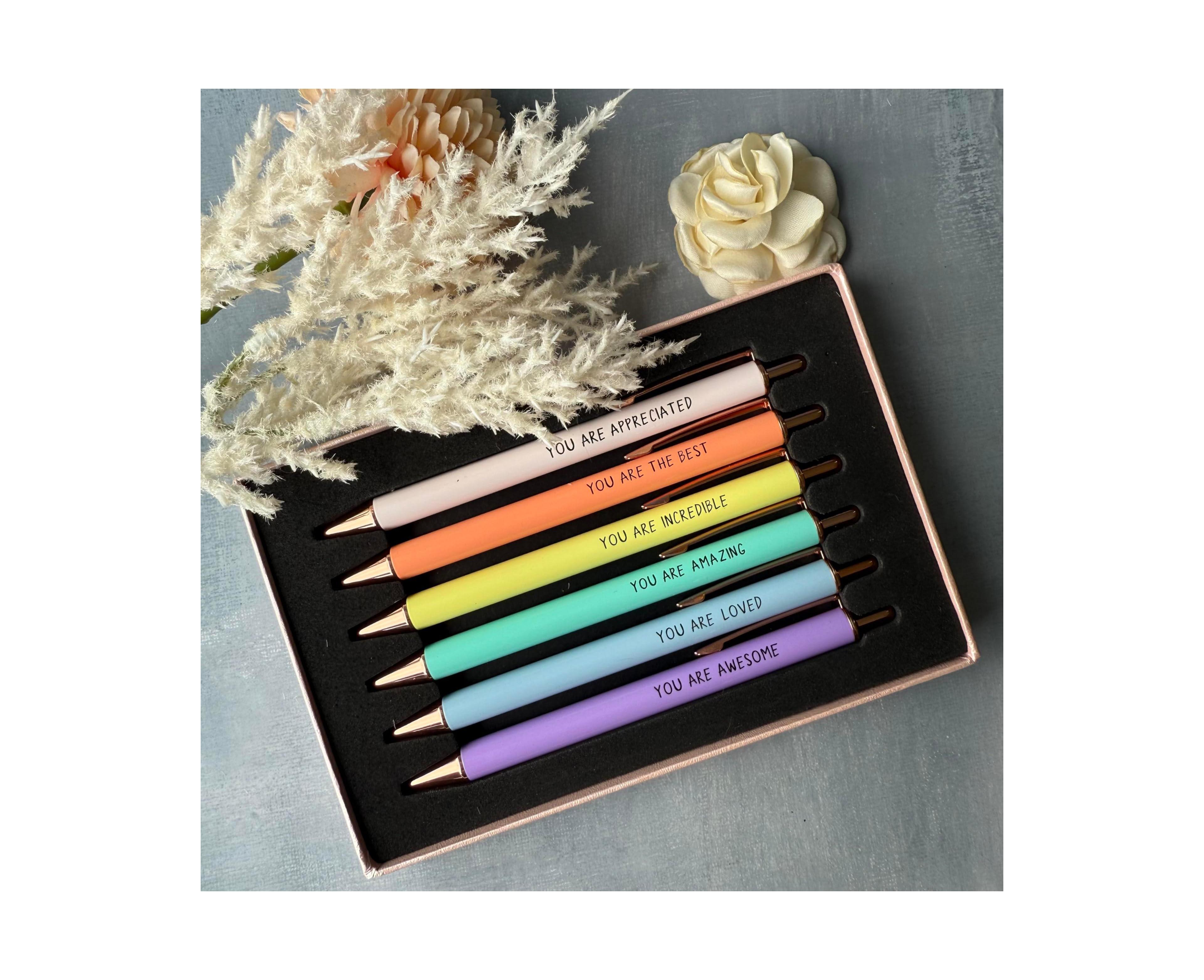 Danrong 3pk Refillable Ballpoint Pen Set Pastel Gift Box Appreciation Gift For Women