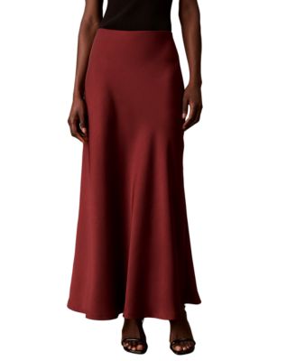 Women's Pull-On Satin Maxi Skirt