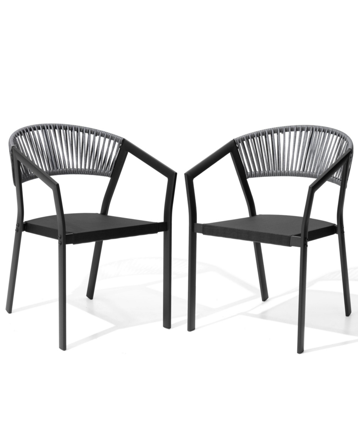 Pellebant Outdoor Patio All-weather Aluminum Wicker Stackable Dining Chairs