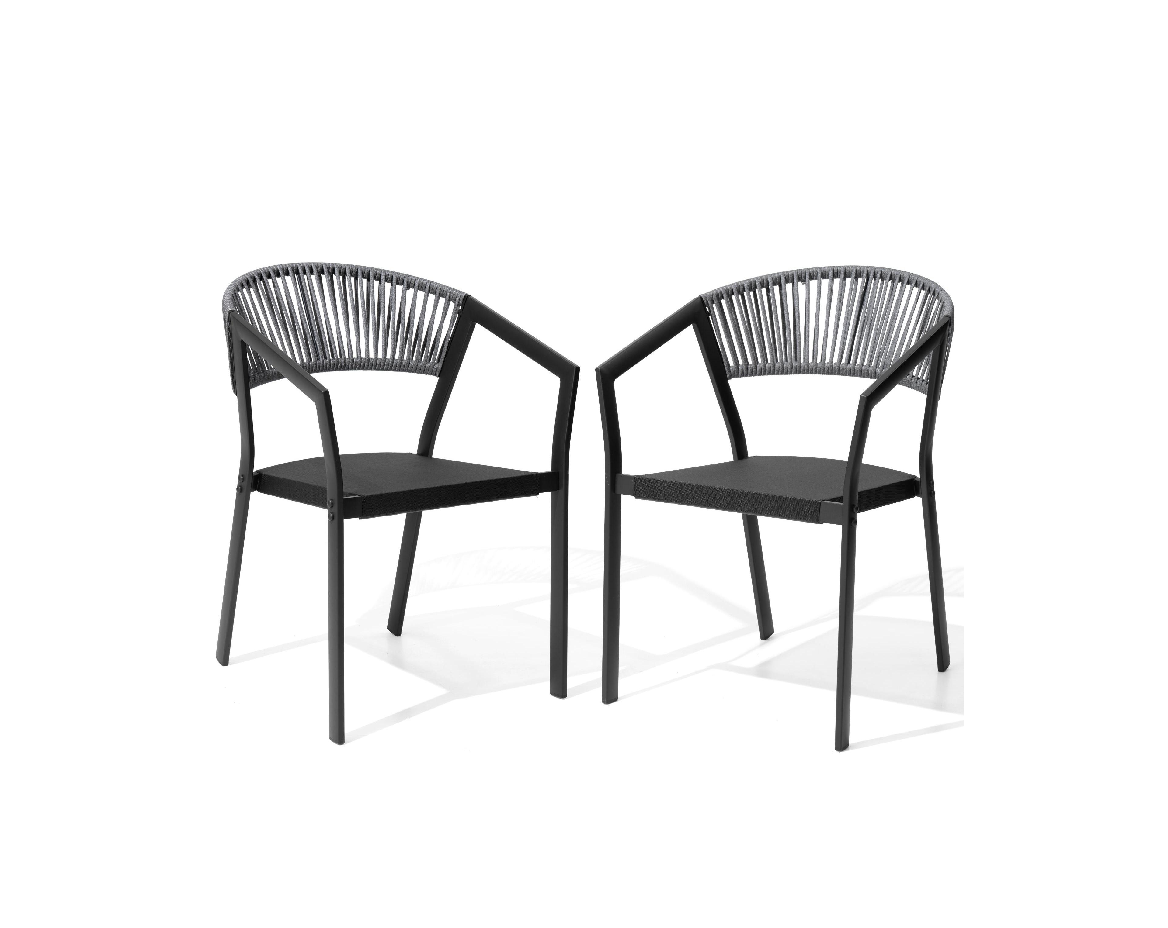 Pellebant Outdoor Patio All-weather Aluminum Wicker Stackable Dining Chairs