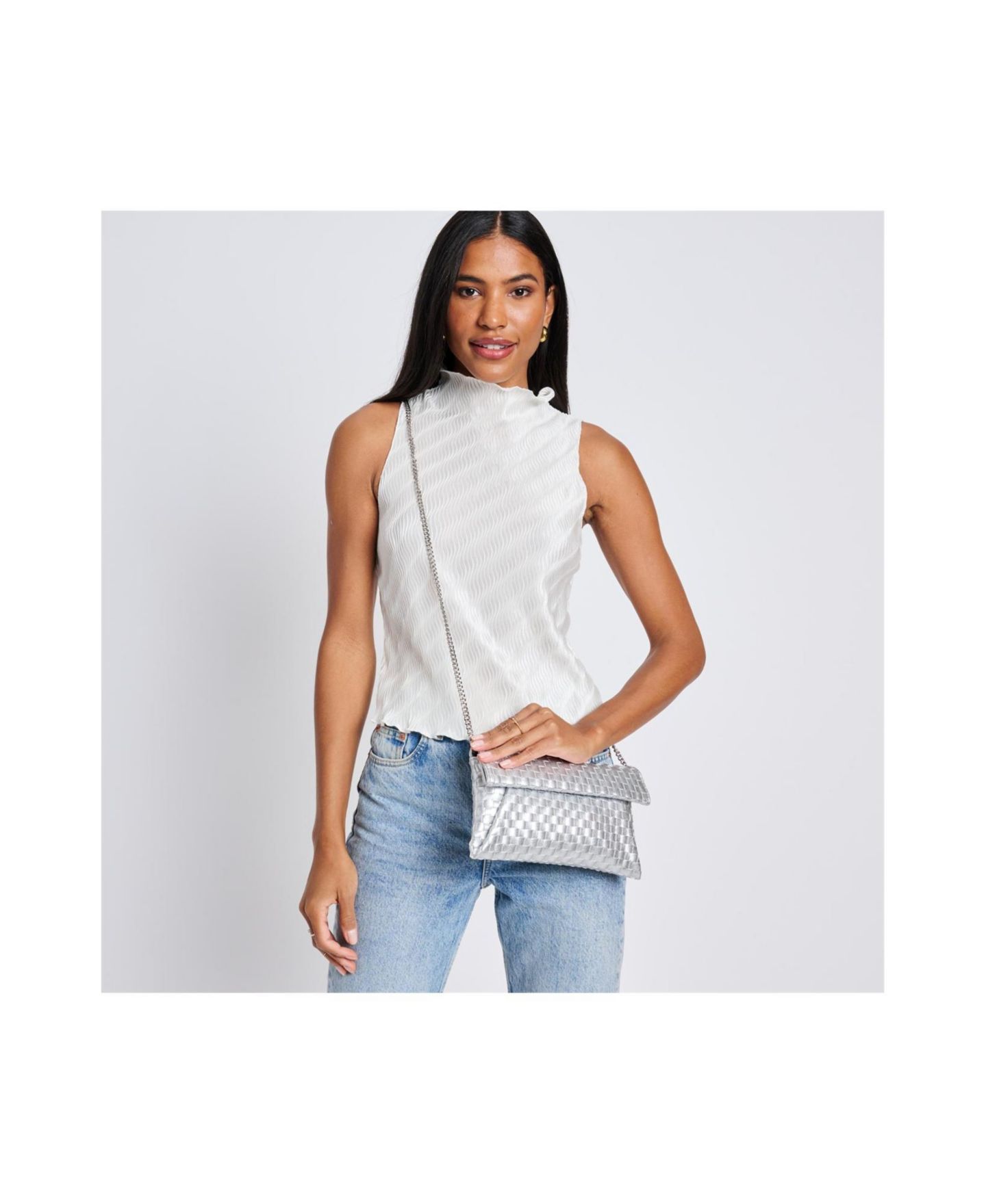 Женский клатч Moda Luxe Priscilla Clutch, цвет: Серебряный — фото 6