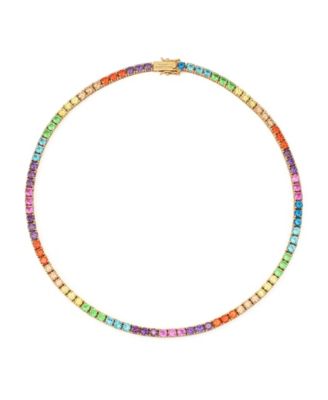 Kurt Geiger London Glass Crystal Rainbow Tennis Necklace