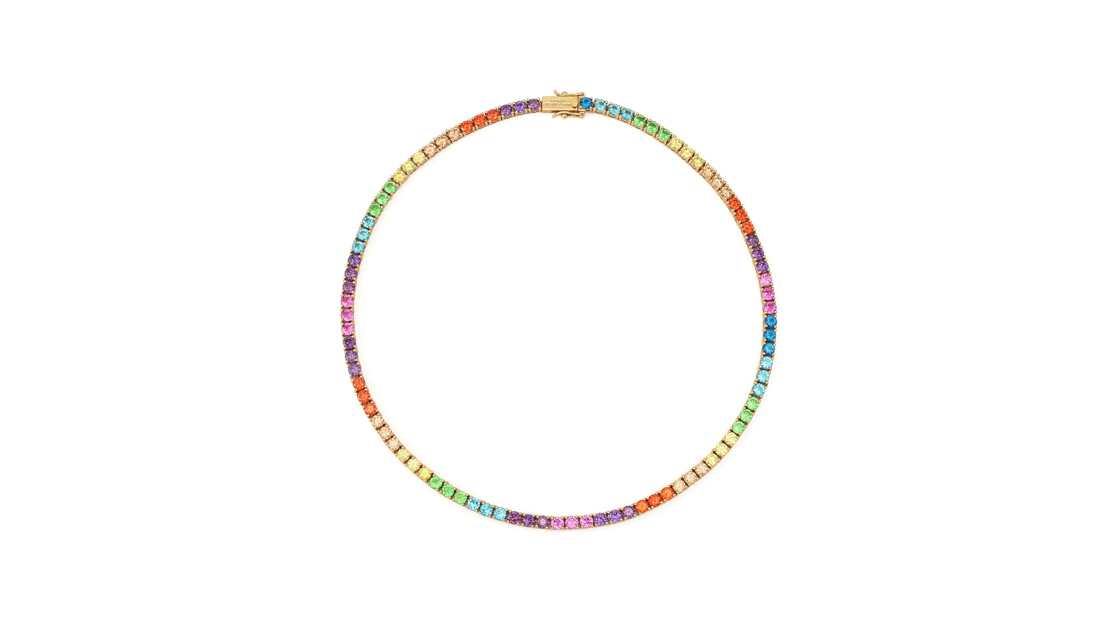Michael Michael Kors Glass Crystal Rainbow Tennis Necklace