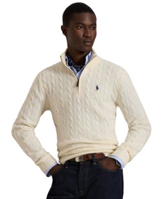 Men's Cable-Knit Quarter-Zip Sweater