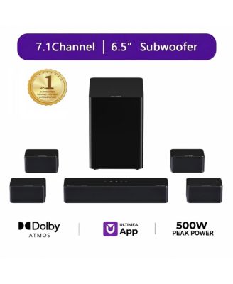 Poseidon D80 Boom 7.1 Soundbar, Dolby Atmos, 6.5"Subwoofer,500W Sound System for TV with Wireless Subwoofer