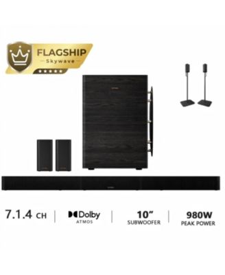 Skywave Series 7.1.4ch Professional Wireless Surround Sound System for TV, 980W Dolby Atmos Sound Bar with 10" Wireless Subwoofer
