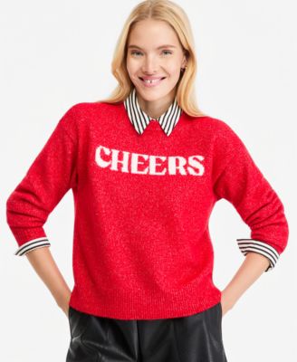 Women's Cheers Graphic Lurex Sweater