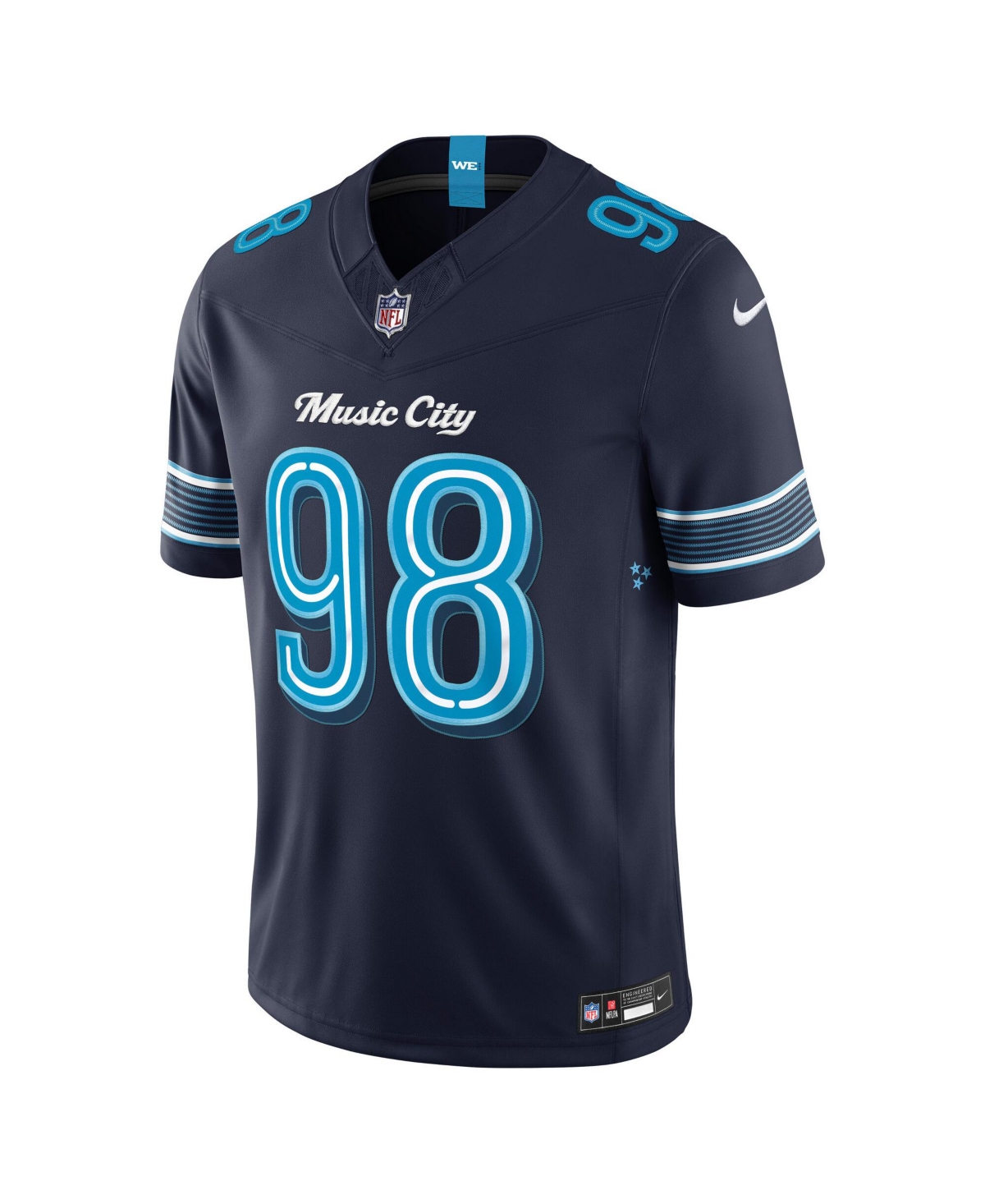 Nike Men's Jeffery Simmons College Navy Tennessee Titans 2026 Rivalries Collection Vapor F.u.s.e Stitched Limited Jersey