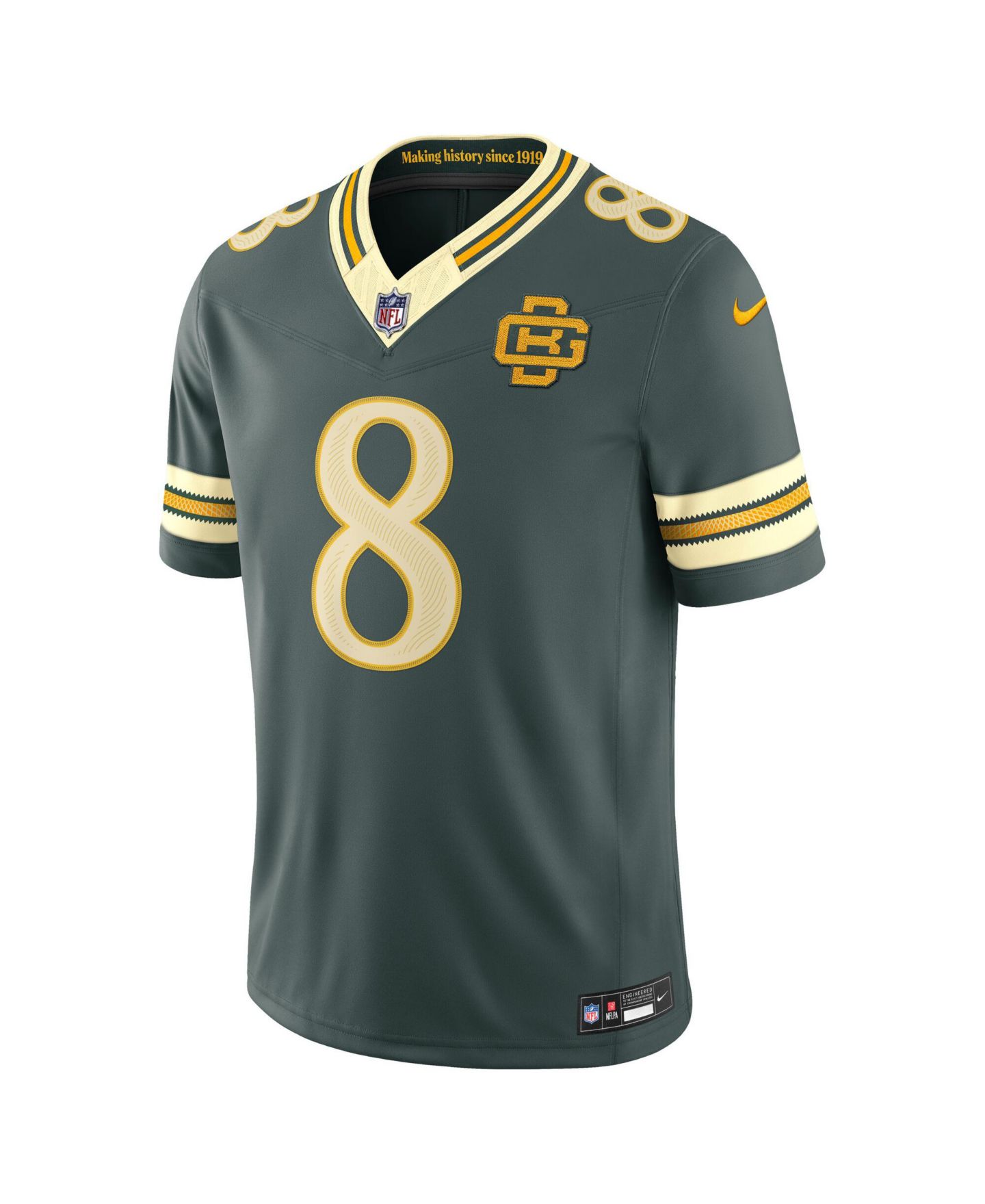 Мужской топ Nike Josh Jacobs Green Bay Packers 2026 Rivalries Collection Vapor F.U.S.E Stitched Limited Jersey — фото 2