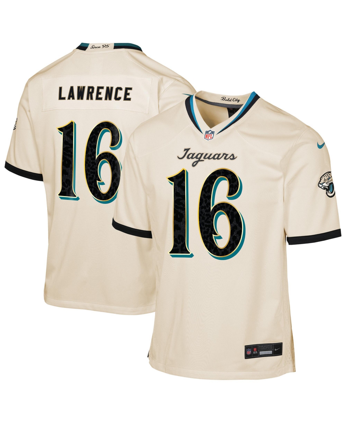 Nike Big Boys and Girls Trevor Lawrence Natural Jacksonville Jaguars 2026 Rivalries Collection Game Jersey