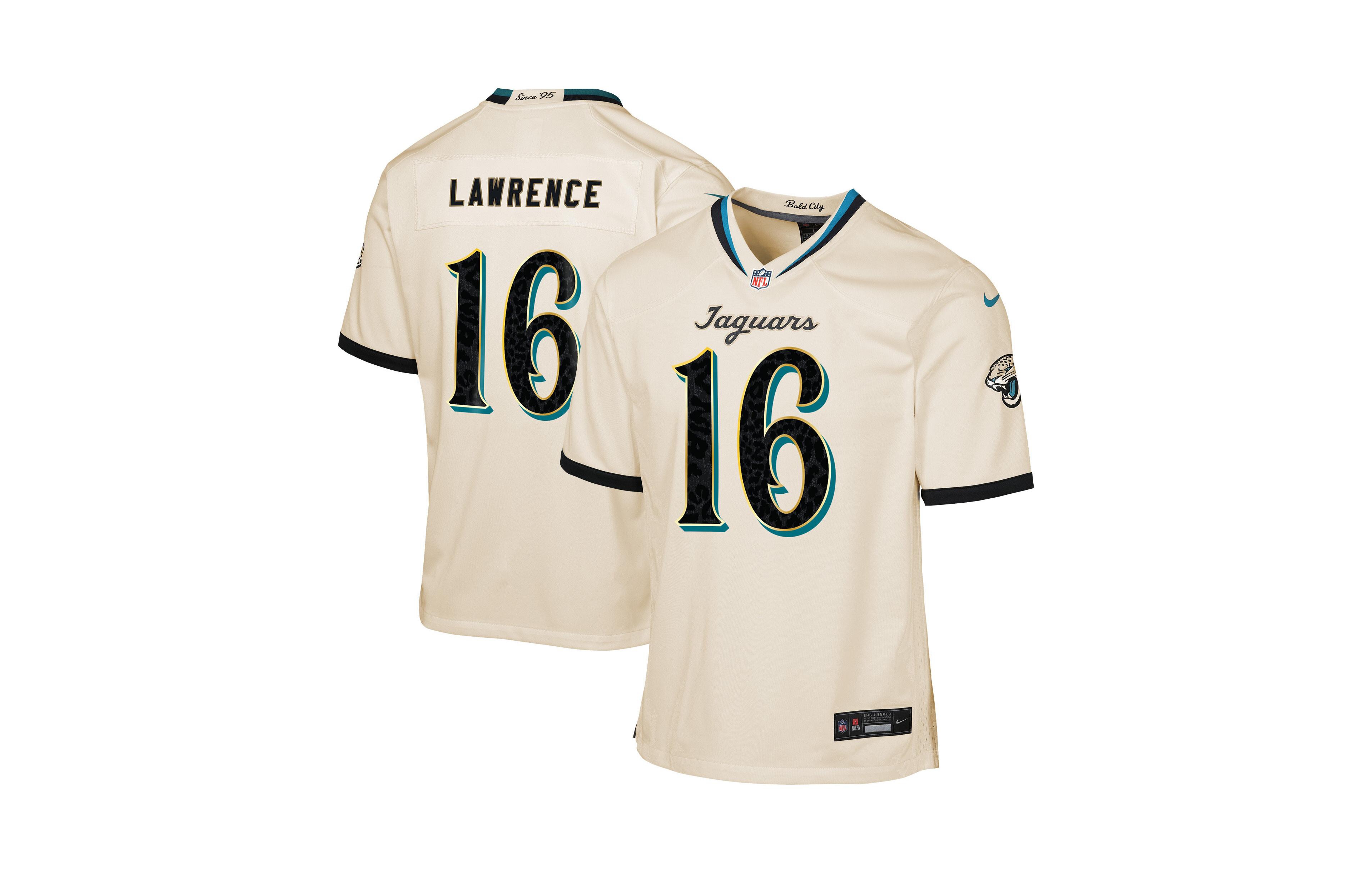 Nike Big Boys and Girls Trevor Lawrence Natural Jacksonville Jaguars 2026 Rivalries Collection Game Jersey
