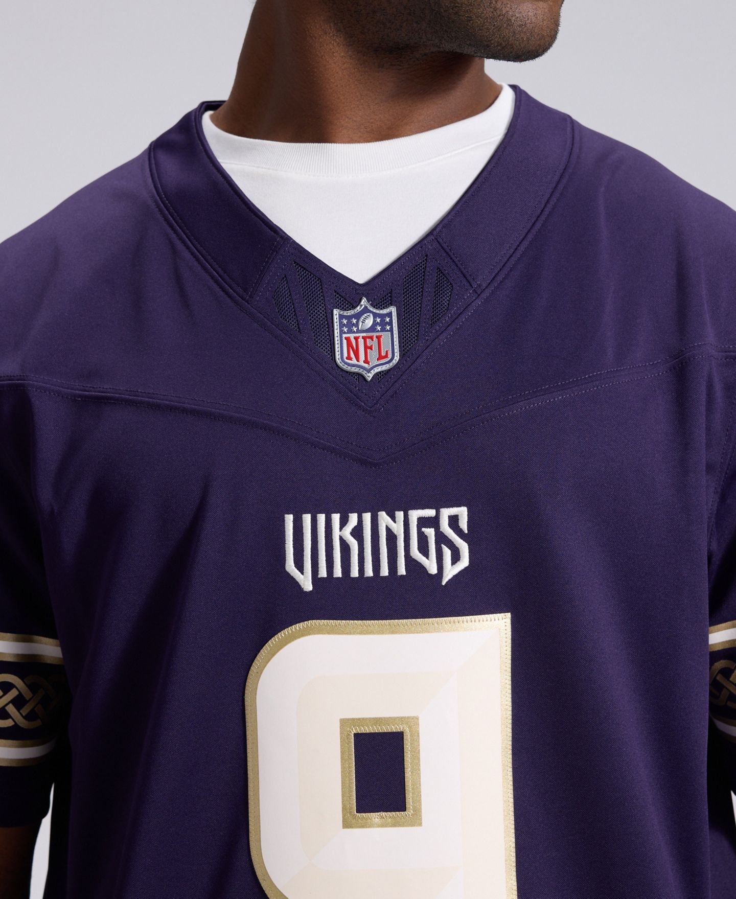 Мужской топ Nike J.J. McCarthy Purple Minnesota Vikings 2026 Rivalries Collection Vapor F.U.S.E Stitched Limited Jersey — фото 5