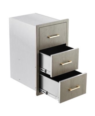 Stainless Steel BBQ Island Drawer Cabinet with 2 Drawers & Paper Towel Holder