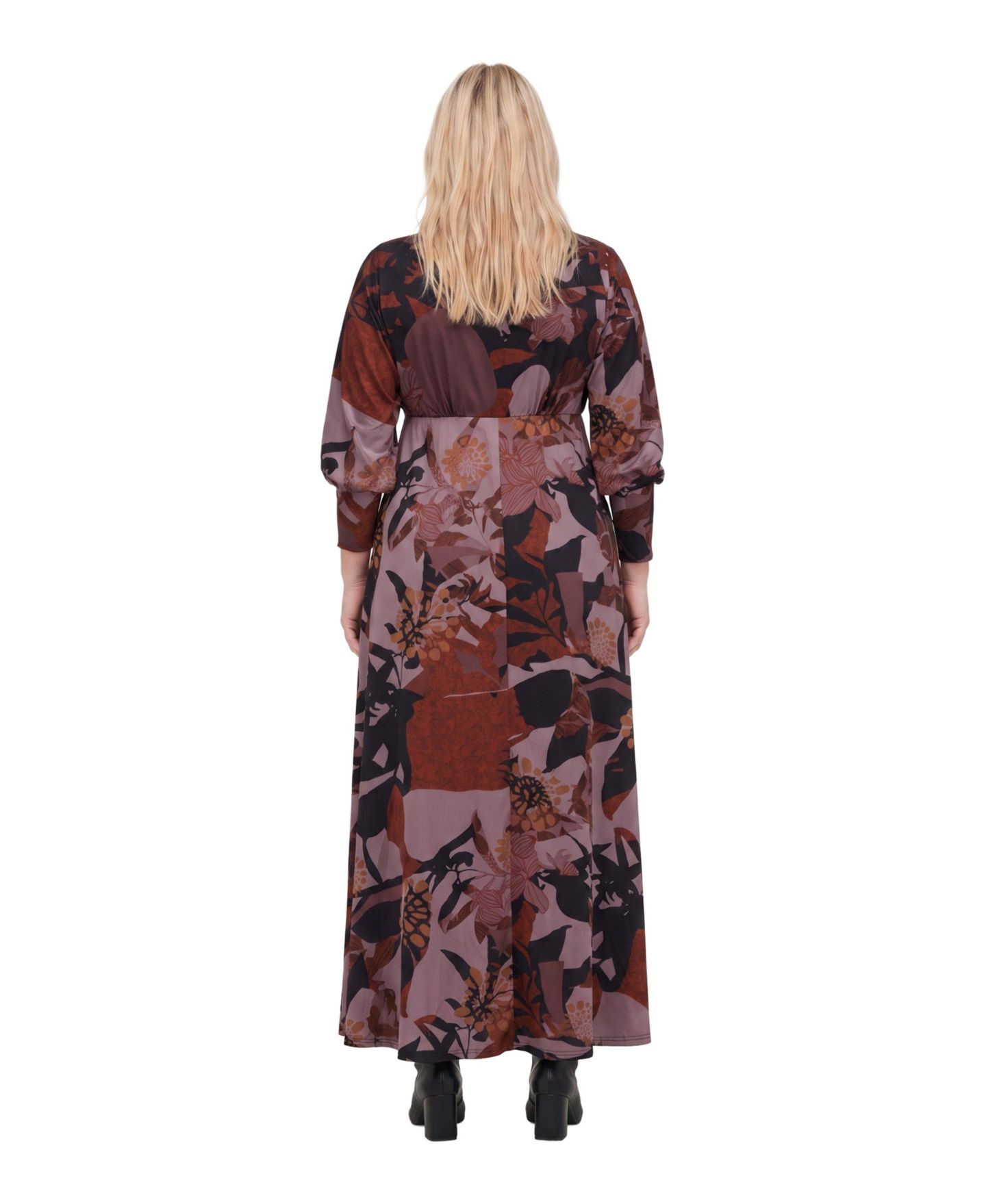 Женское платье 24seven Comfort Apparel Plus Size Floral-Print A-Line Maxi, цвет: С принтом — фото 2