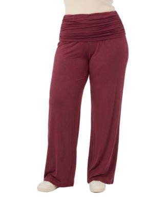 Plus Size Comfy Fit Wide-Leg Pull-On Pants