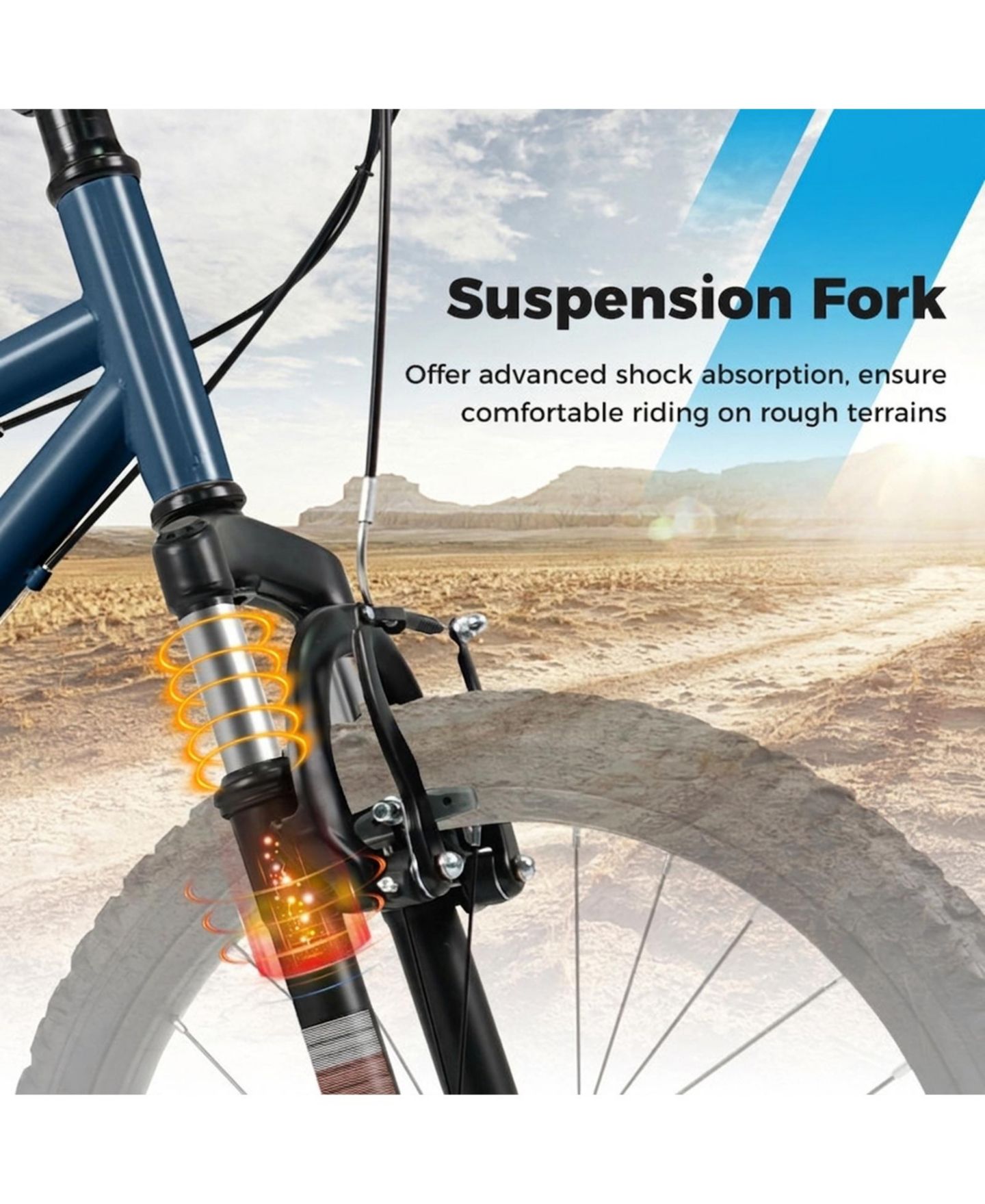 Детская игрушка HONGGE 24-Inch Youth Mountain Bike with Front-Suspension Fork, Shimano 6-Speed, and Adjustable Fit, Ages 8+, цвет: Тёмно-синий — фото 5