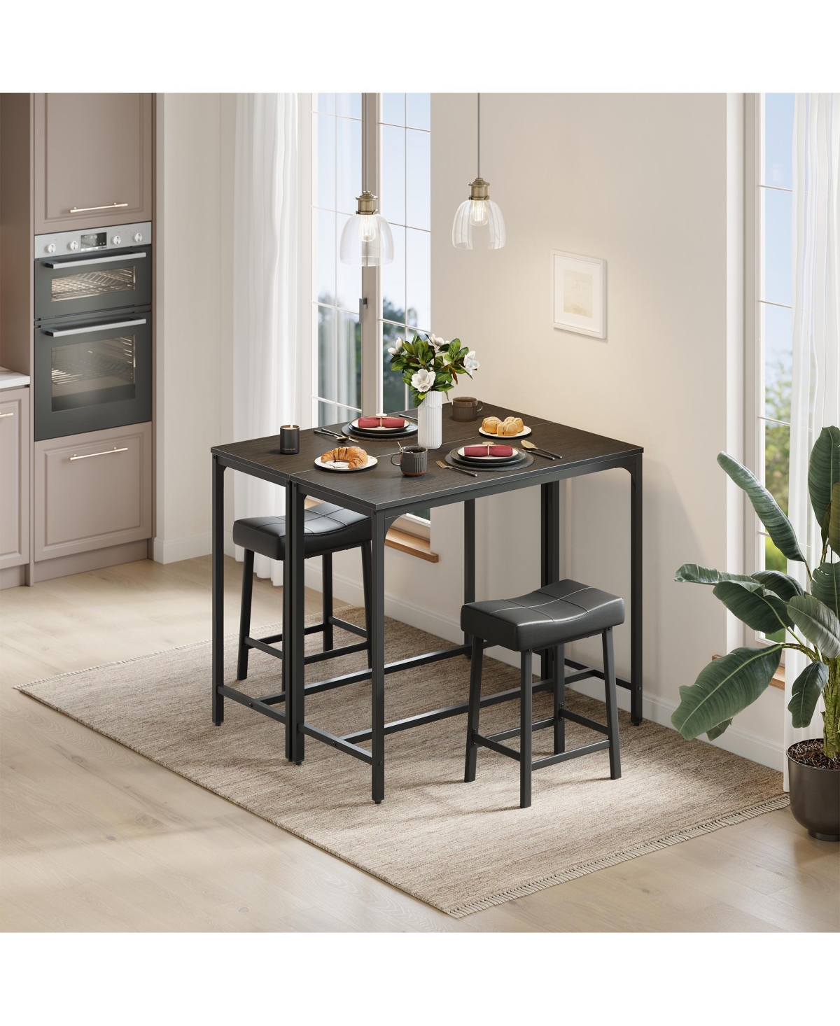 Gaomon Industrial Bar Table, Metal Narrow Kitchen Dining Table for Small Space