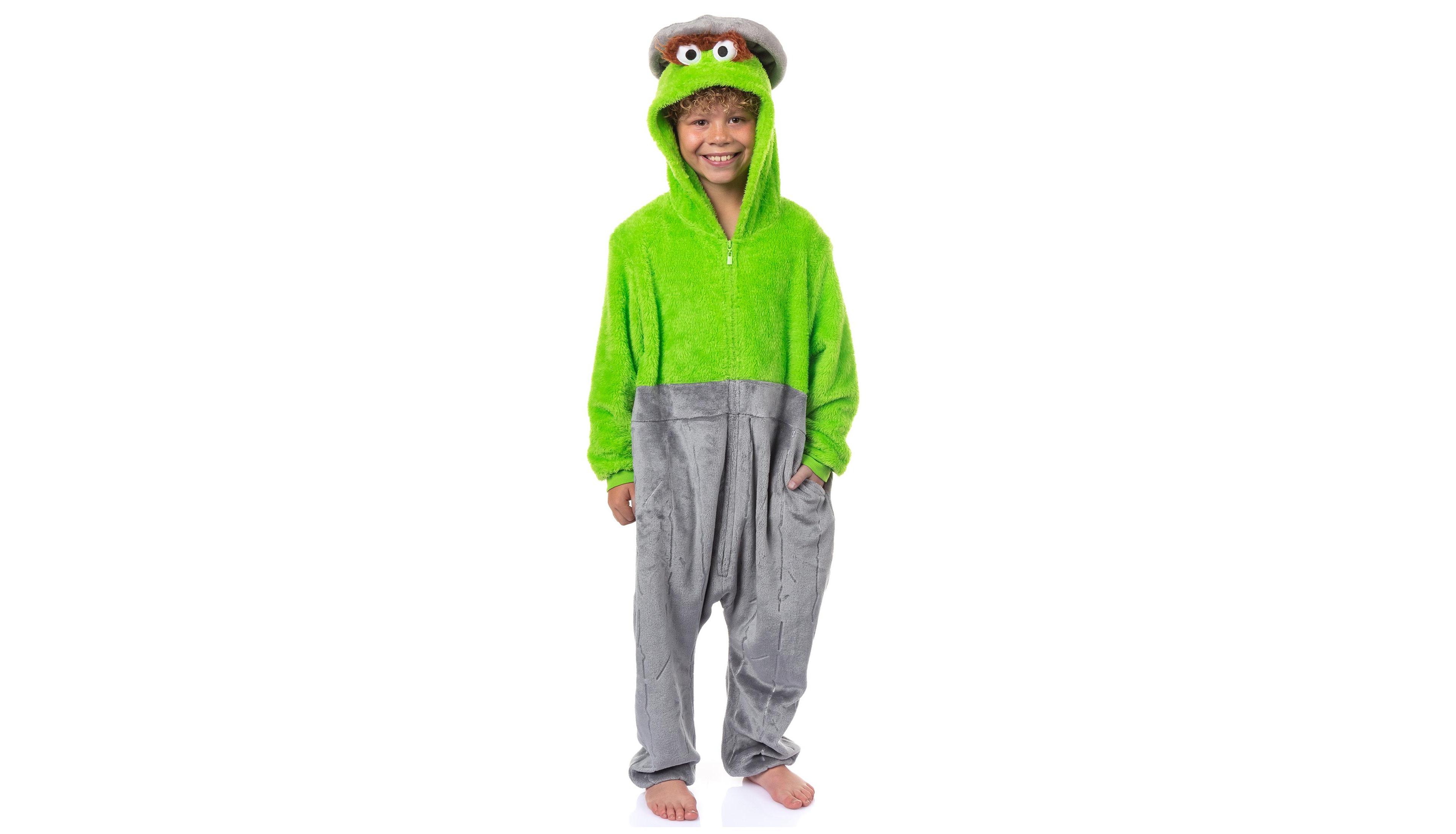 Sesame Street Union Suit Oscar The Grouch Kigurumi Lounge Pajamas (14/16)