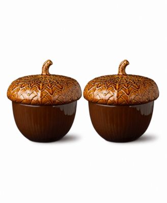 Autumn Meadows Acorn Soup Bowls, Set of 2