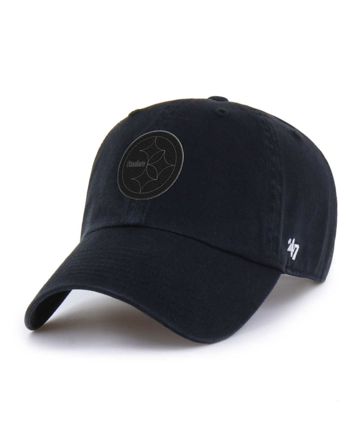 '47 Brand Men's Black Pittsburgh Steelers Tonal Clean Up Adjustable Hat