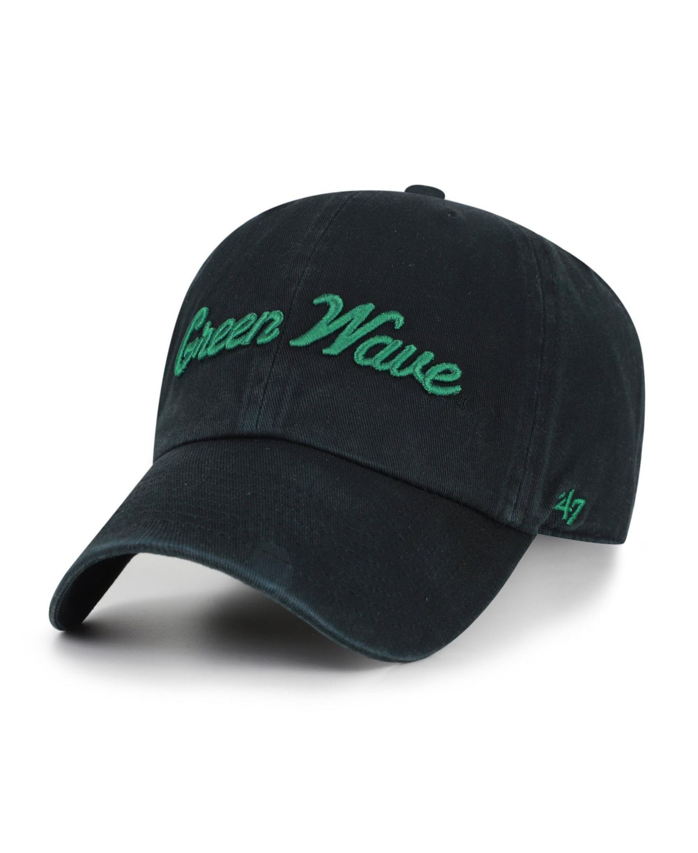 Мужская кепка '47 Brand Black Tulane Green Wave Vault Clean Up Adjustable Hat — фото 1