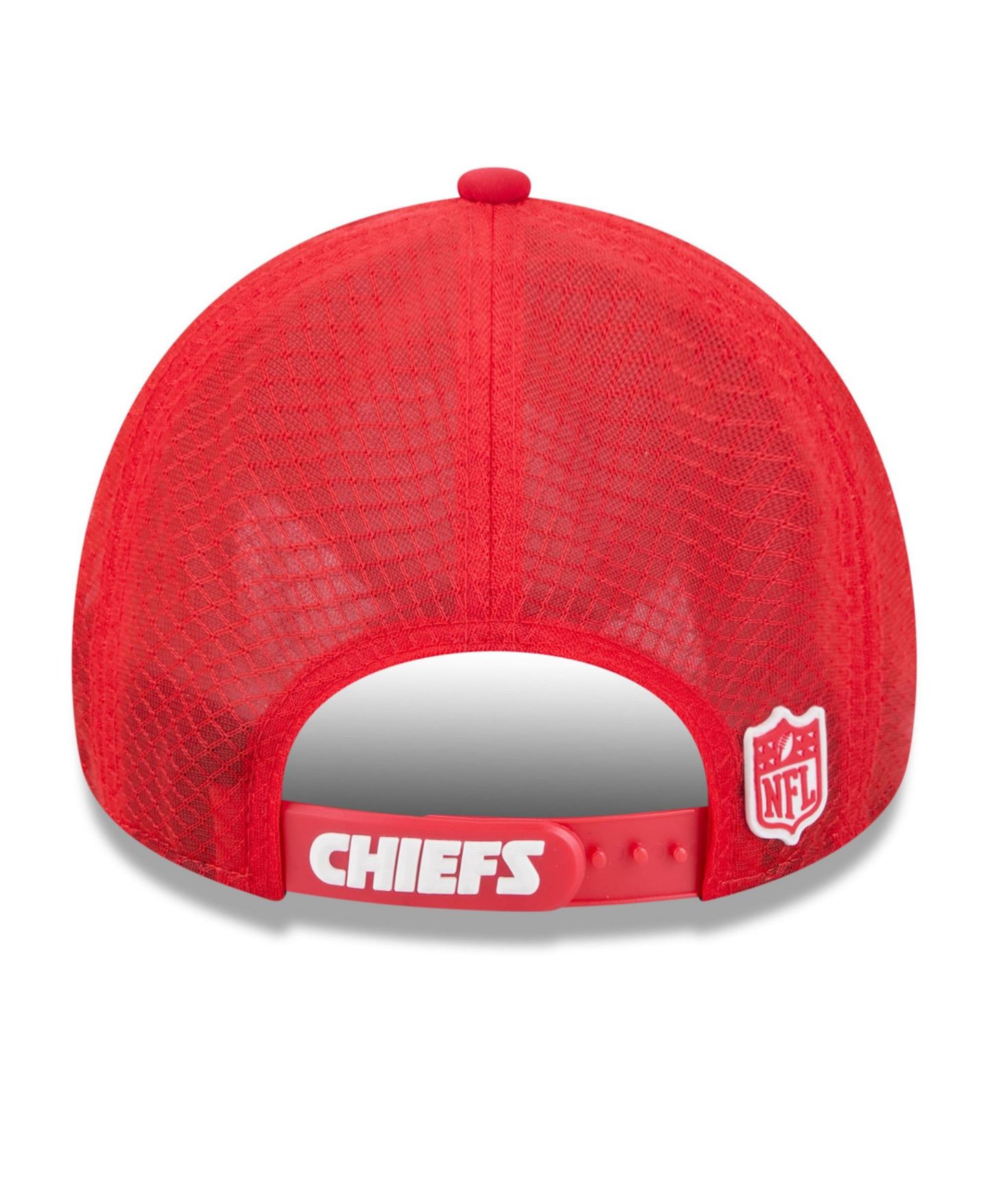 Детская кепка New Era Red Kansas City Chiefs 2026 Sideline Apex 9FORTY Adjustable Trucker Hat — фото 3