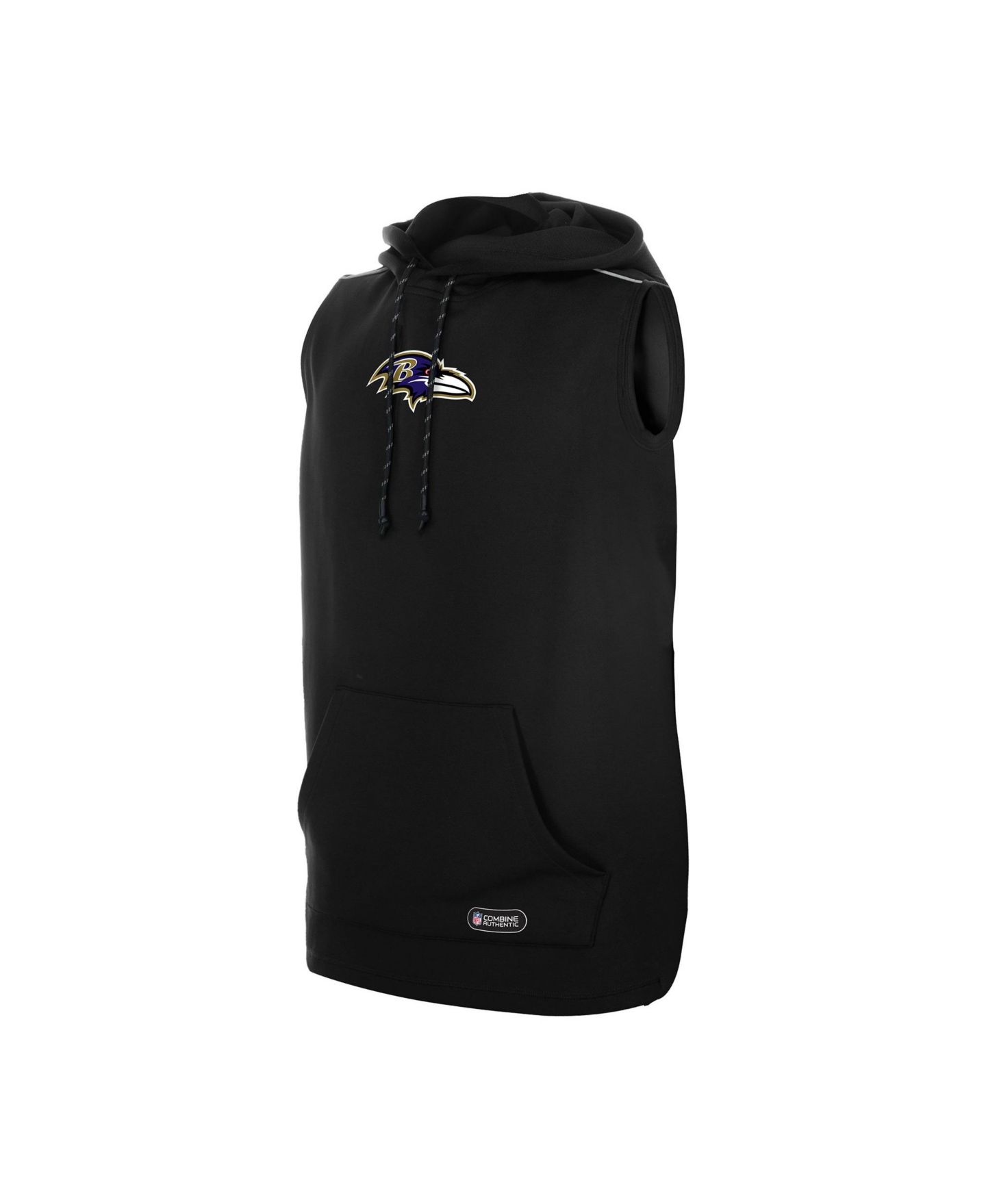 Мужское худи New Era Black Baltimore Ravens Combine Authentic Sleeveless — фото 2
