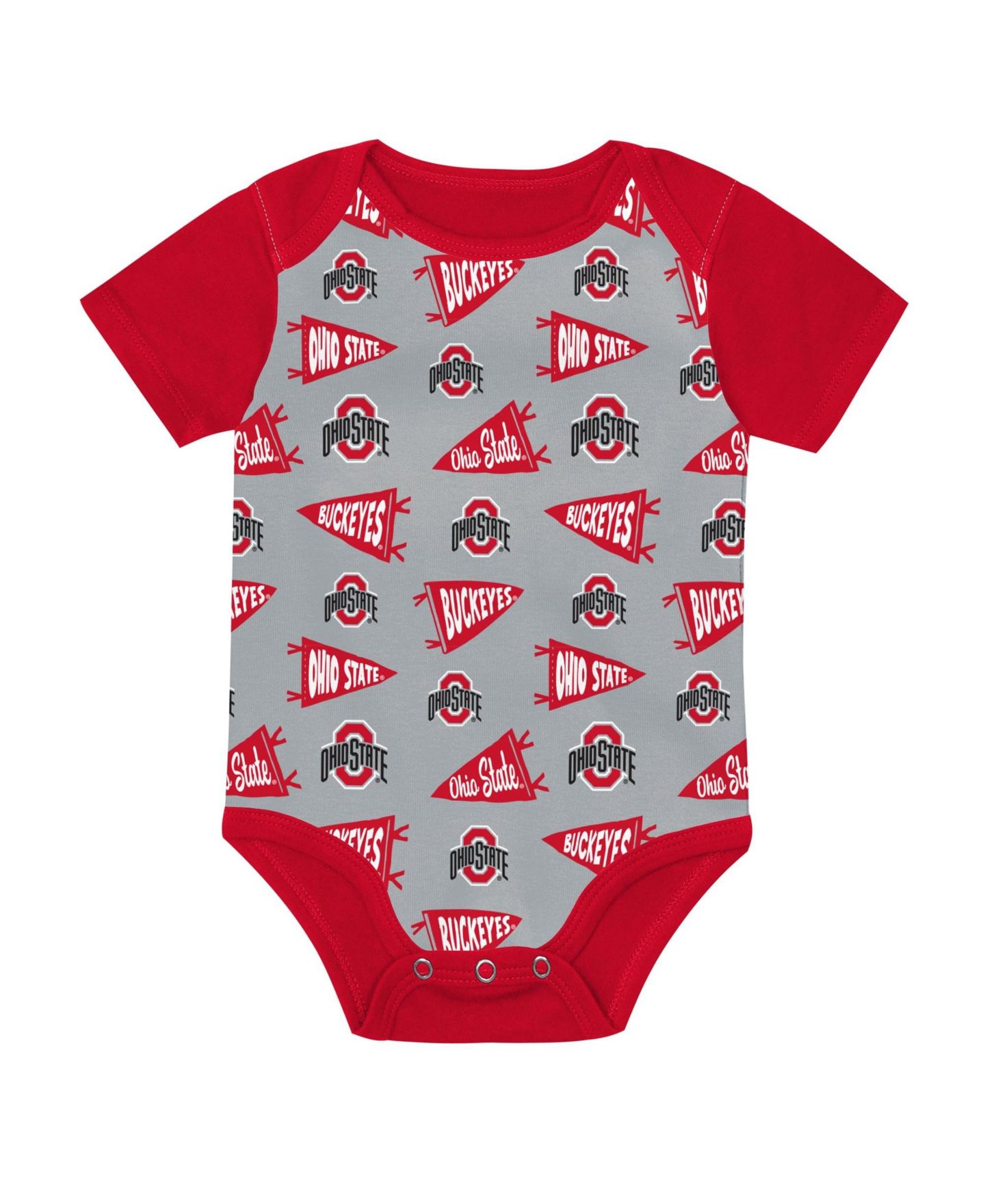 Outerstuff Baby Boys and Girls Red Ohio State Buckeyes Star Player Three-Piece Bodysuit Set — фото 4