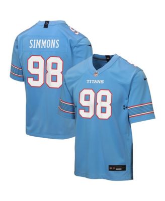 Big Boys and Girls Jeffery Simmons Light Blue Tennessee Titans Game Jersey