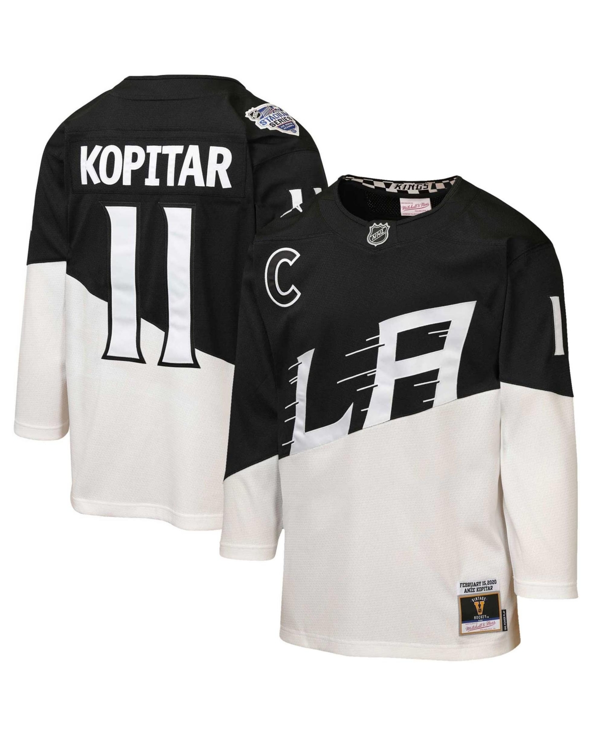 Mitchell & Ness Big Boys and Girls Anze Kopitar Black/White Los Angeles Kings 2020 Stadium Series Power Play Jersey