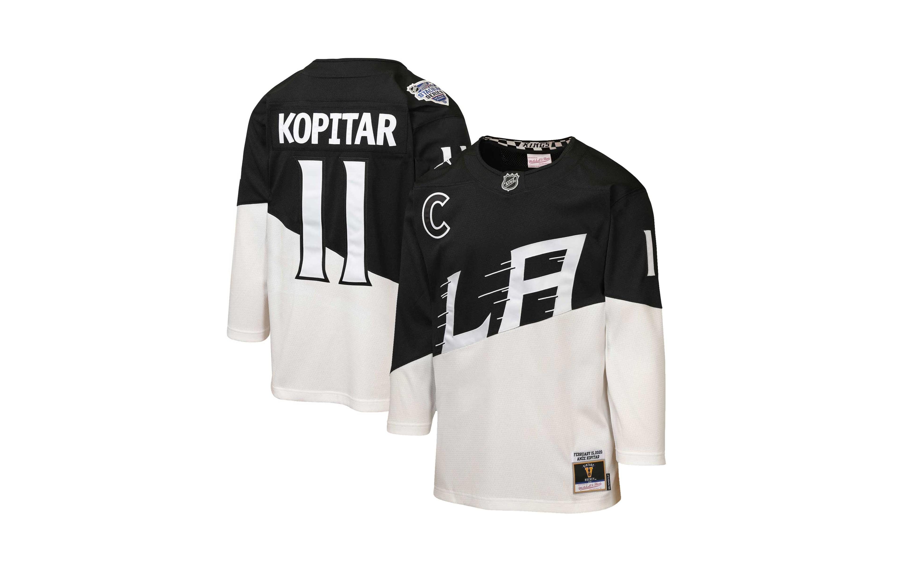 Mitchell & Ness Big Boys and Girls Anze Kopitar Black/White Los Angeles Kings 2020 Stadium Series Power Play Jersey