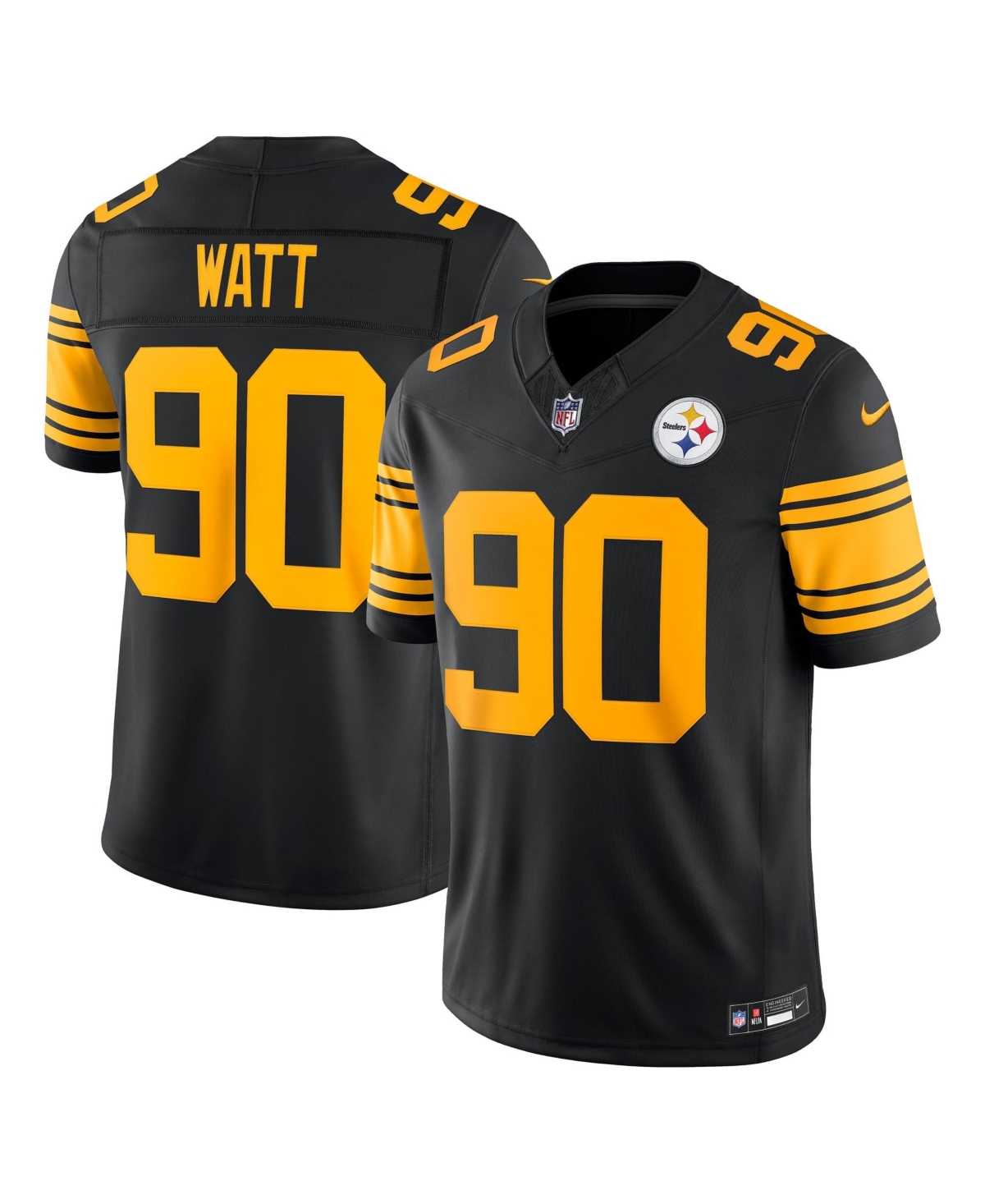 Nike Men's T.j. Watt Black Pittsburgh Steelers Alternate Vapor F.u.s.e. Stitched Limited Jersey