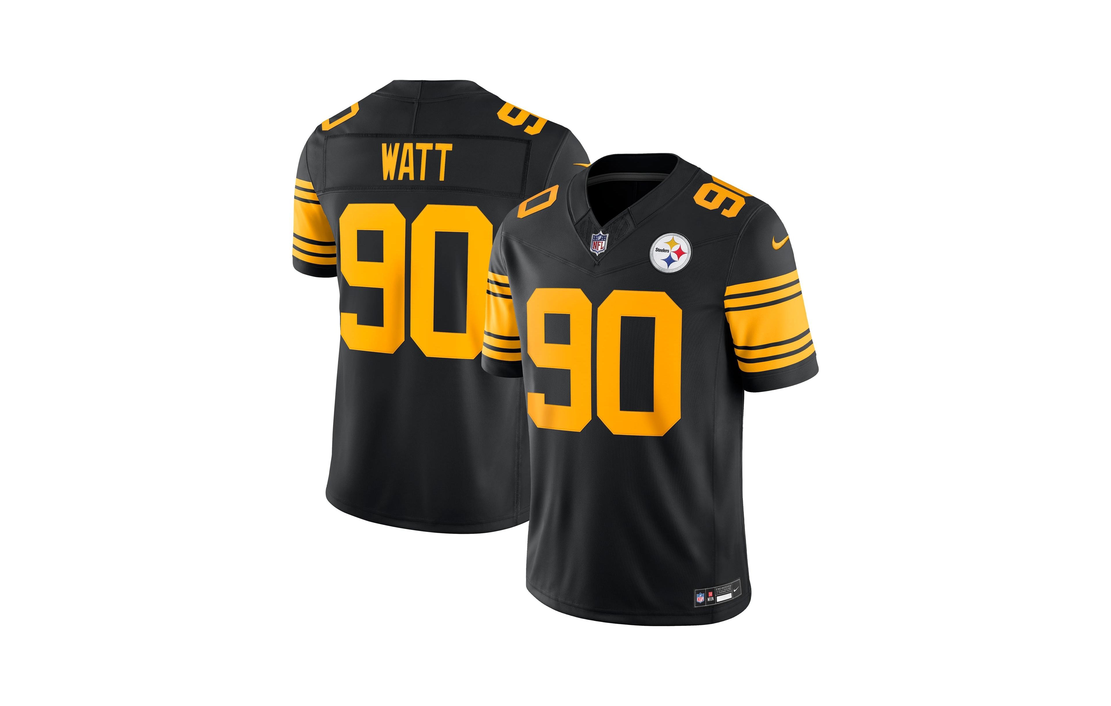 Nike Men's T.j. Watt Black Pittsburgh Steelers Alternate Vapor F.u.s.e. Stitched Limited Jersey