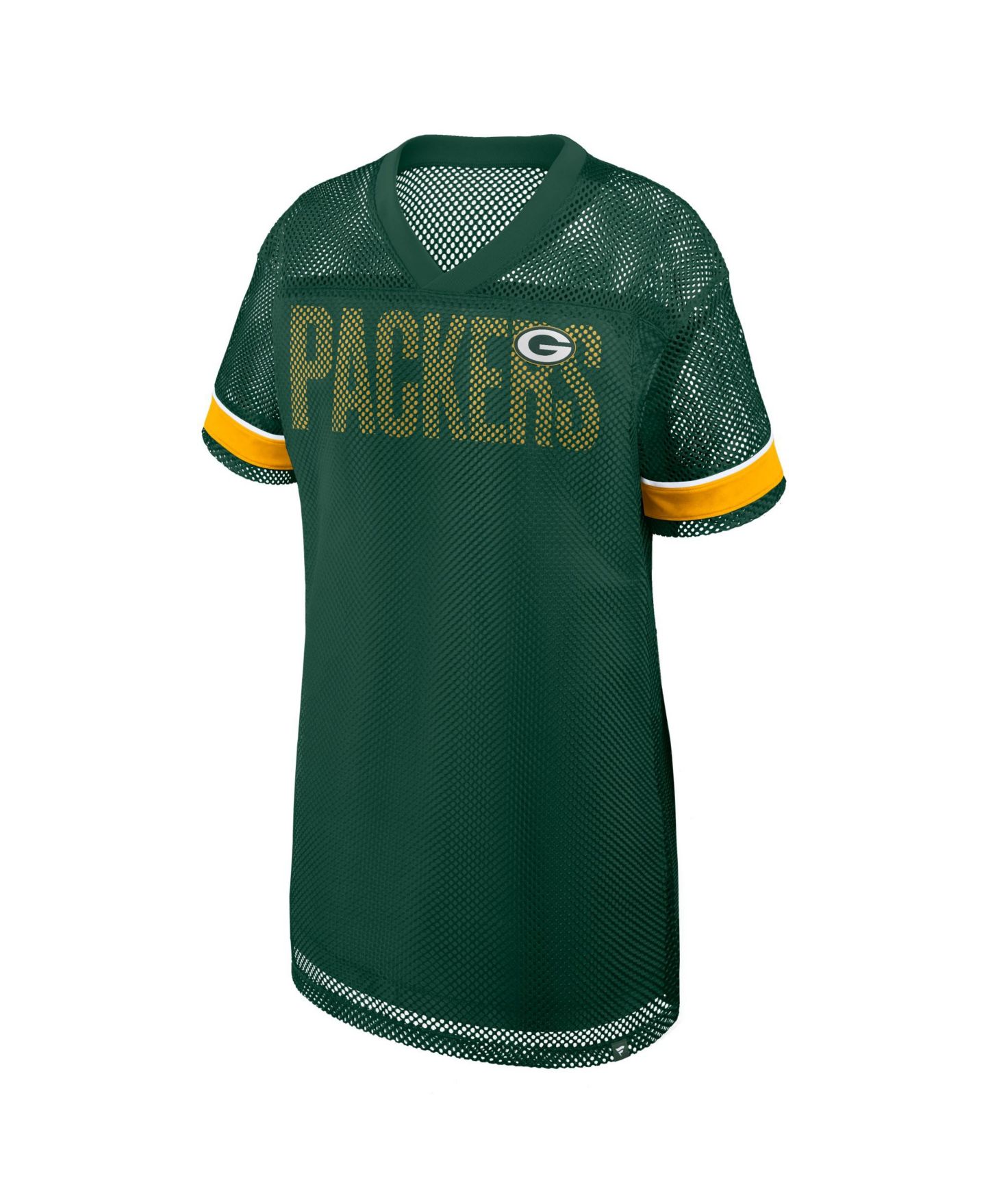 Женское платье Fanatics Green Green Bay Packers Oversized Team First Deep Route Mesh V-Neck — фото 2