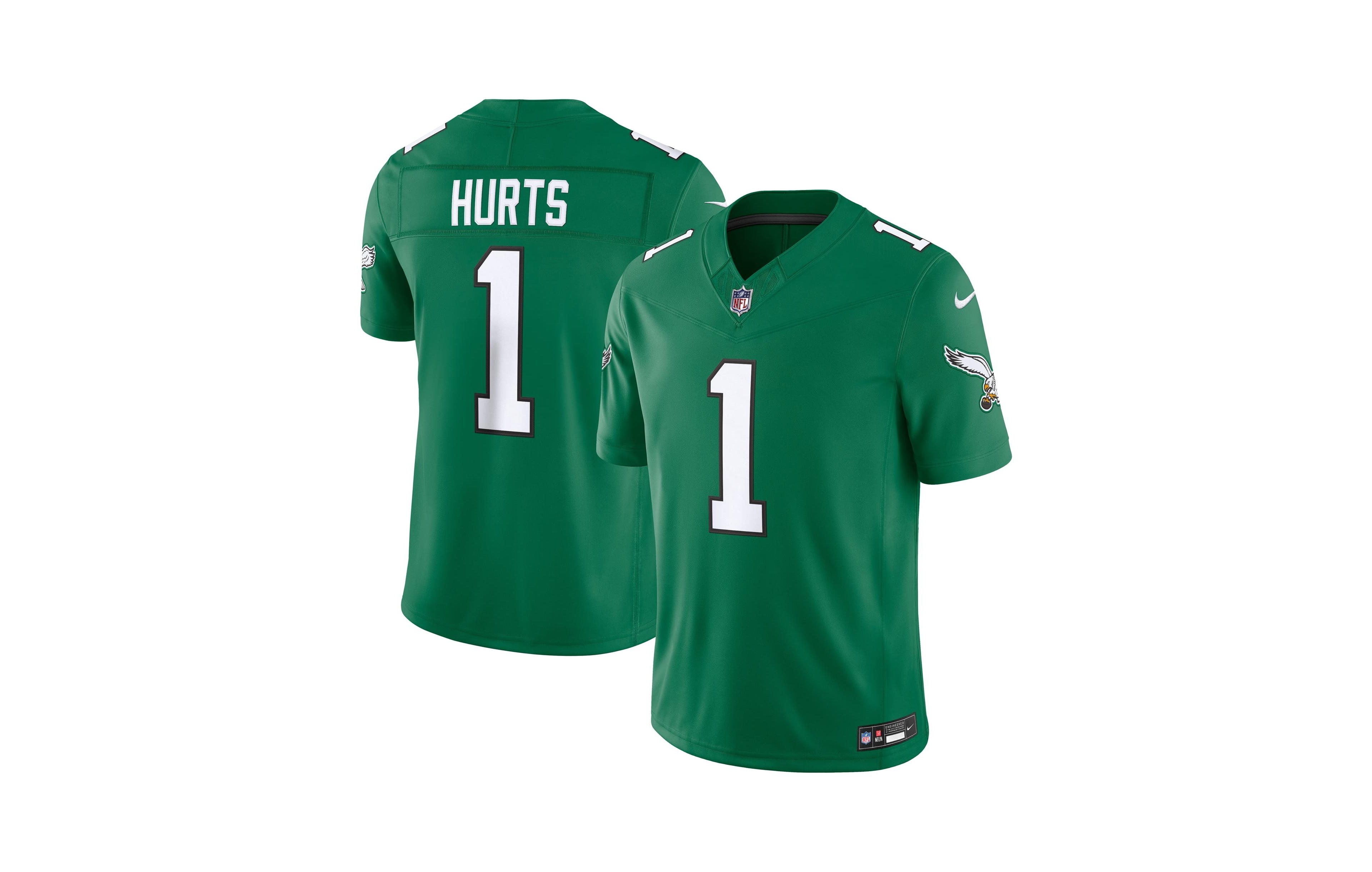 Nike Men's Jalen Hurts Kelly Green Philadelphia Eagles Alternate Vapor F.u.s.e. Stitched Limited Jersey