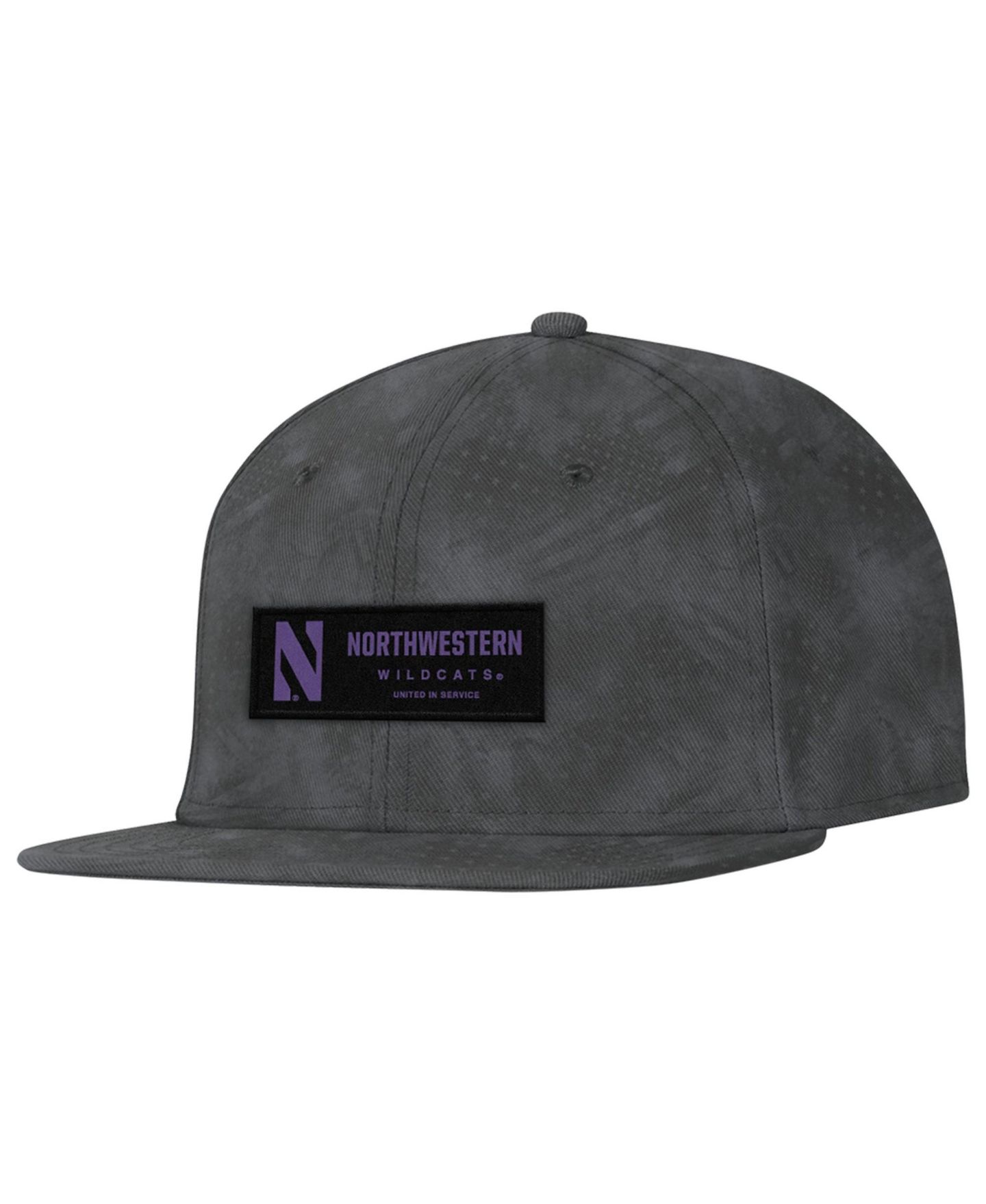 Мужская кепка Under Armour Charcoal Northwestern Wildcats Freedom Collection ArmourFuse Snapback Hat — фото 1