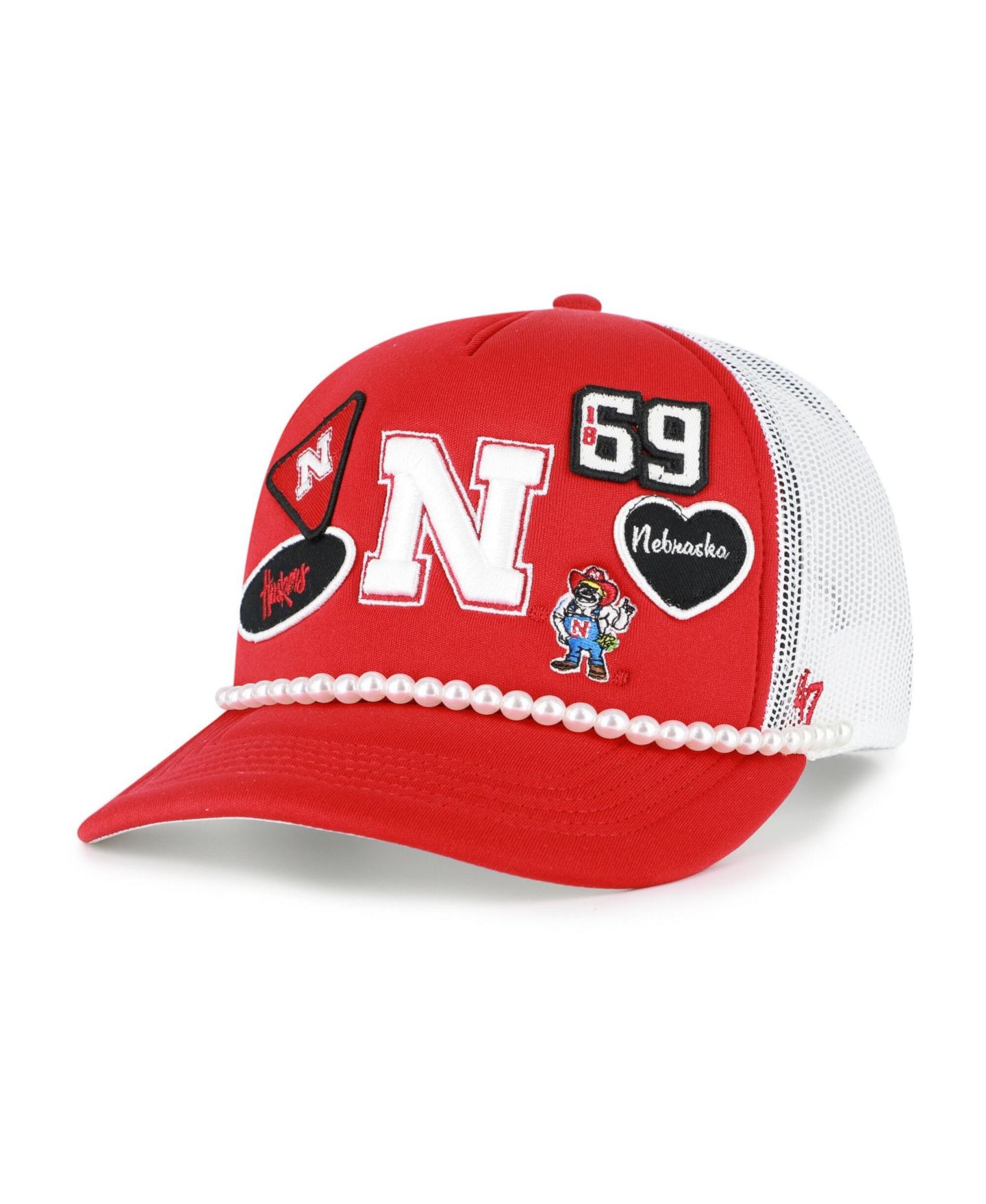 Мужская кепка '47 Brand Red/White Nebraska Huskers Rally On Hitch Adjustable Hat — фото 1