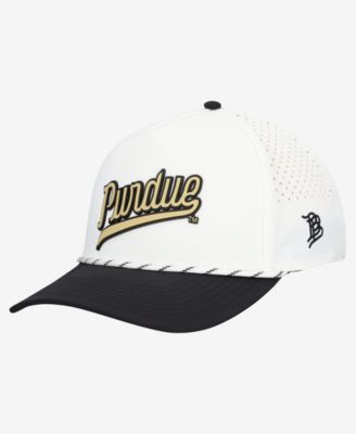 Men's  White/Black Purdue Boilermakers Classic Adjustable Rope Hat