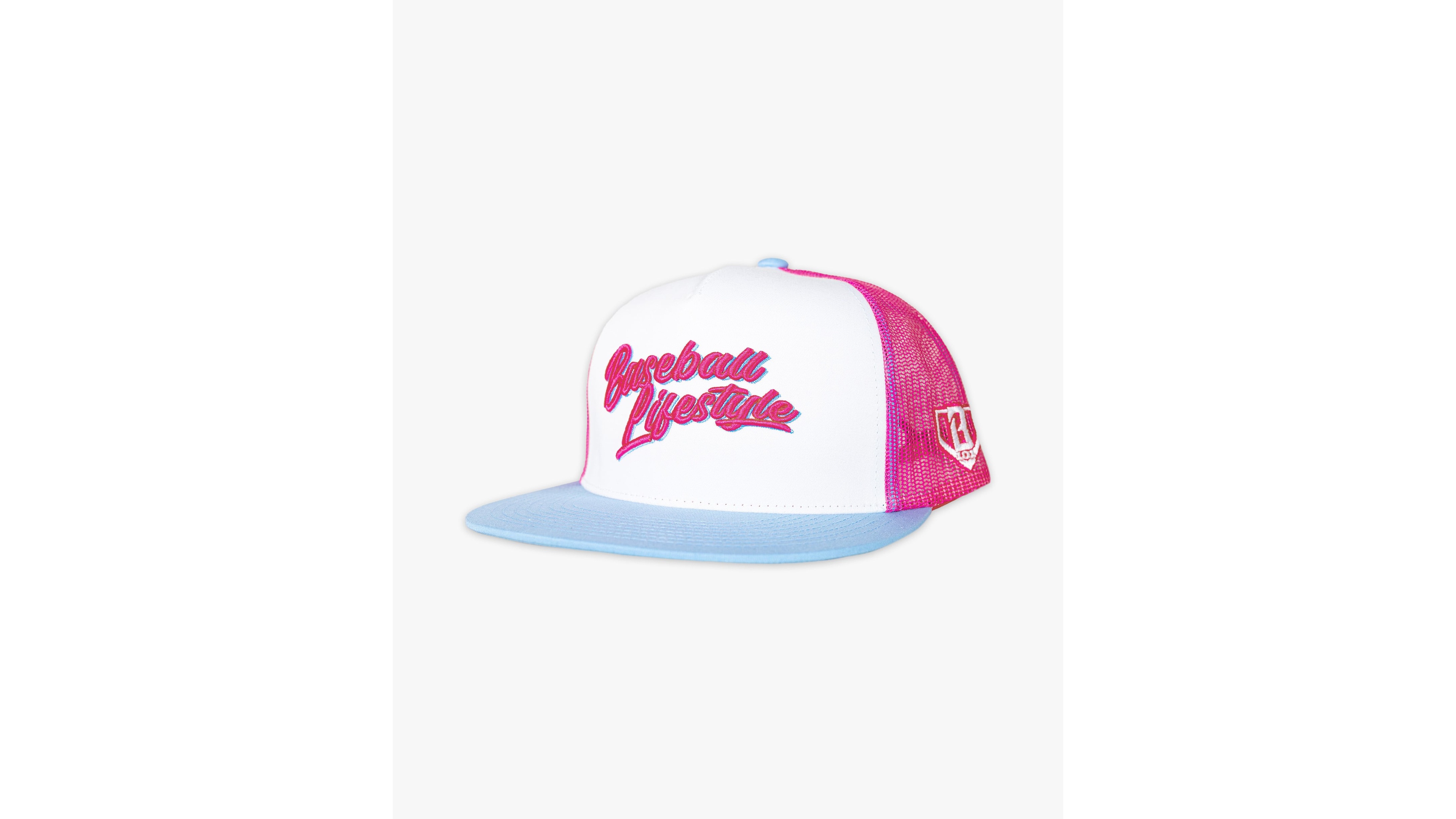 Baseball Men's Lifestyle 101 Pink/Light Blue Signature Adjustable Trucker Hat