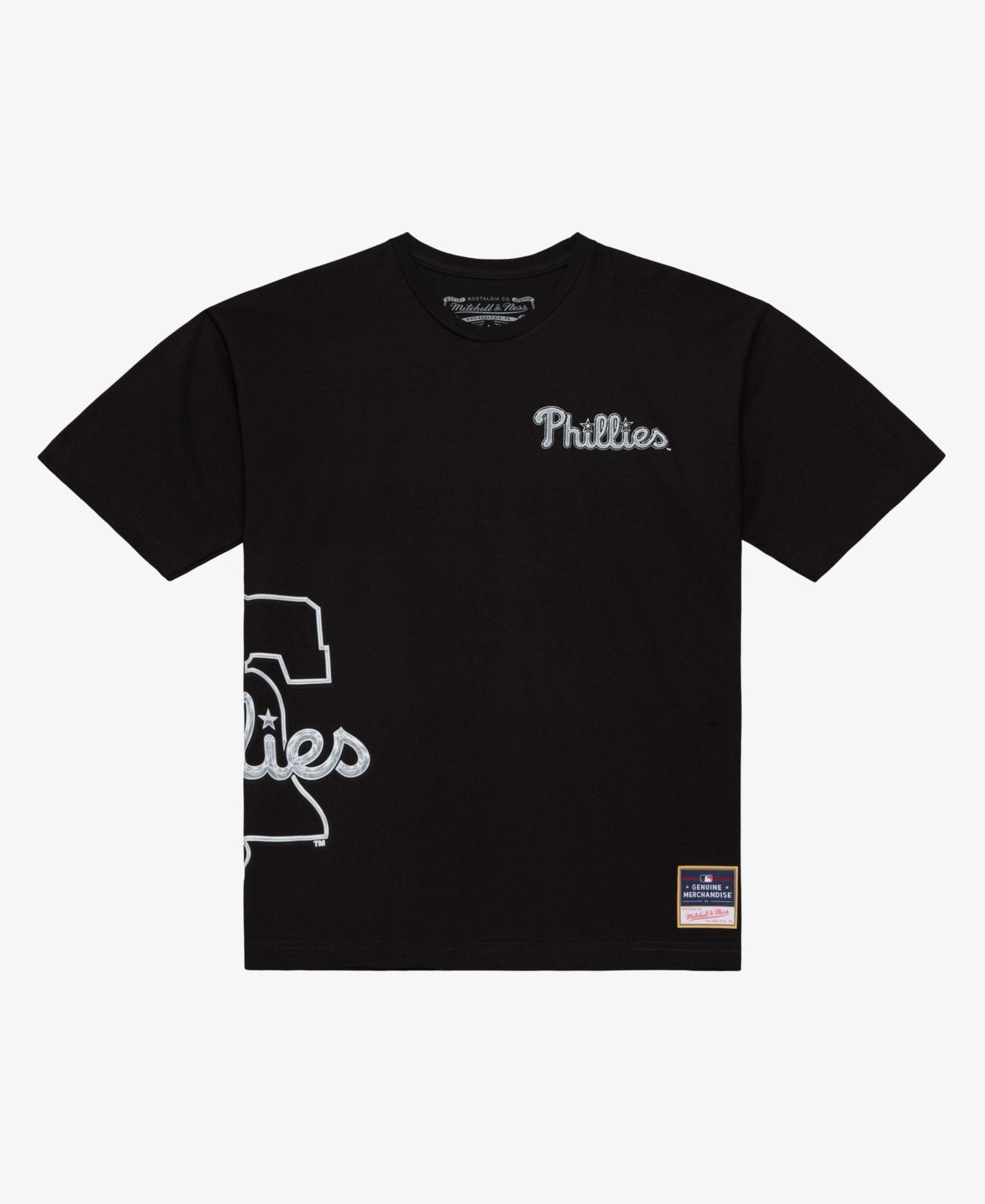 Мужская футболка Mitchell & Ness Black Philadelphia Phillies Chrome Heritage — фото 1