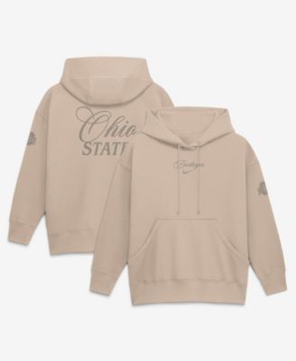 Women's Tan Ohio State Buckeyes Neutral Stance Phoenix Fleece Oversized Hoodie