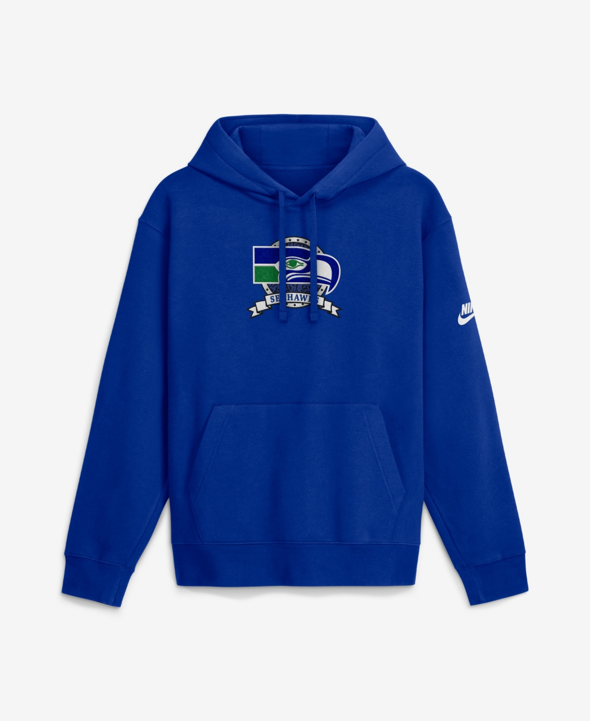 Nike Men's Royal Seattle Seahawks Short Pass Rewind Club Fleece Hoodie