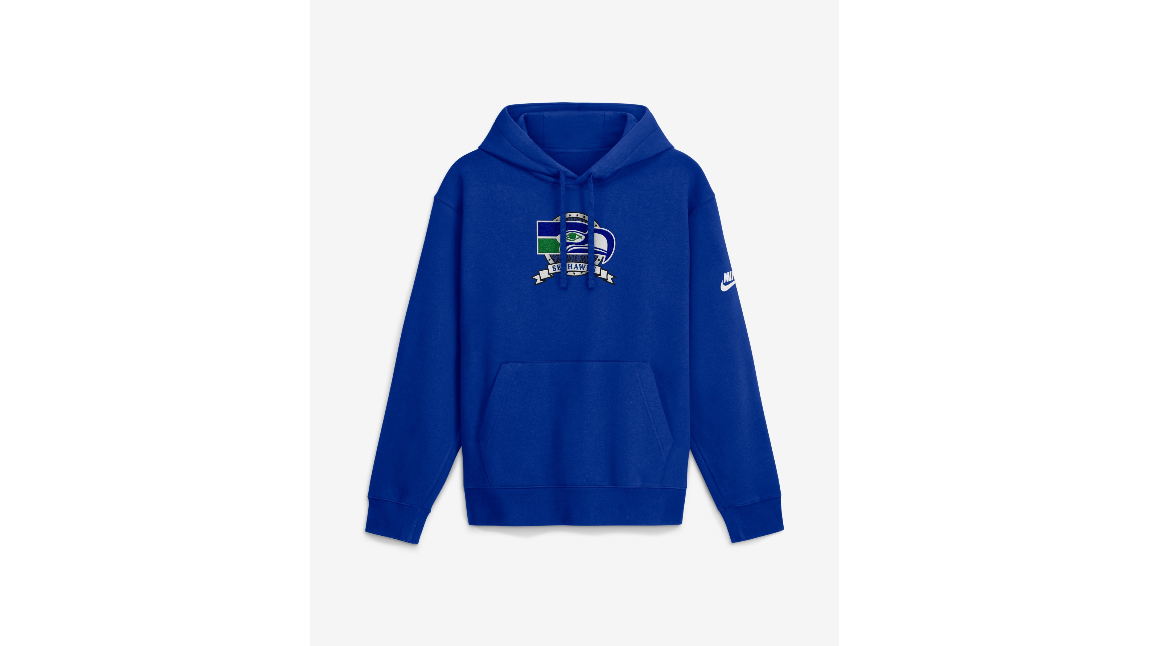 Nike Men's Royal Seattle Seahawks Short Pass Rewind Club Fleece Hoodie