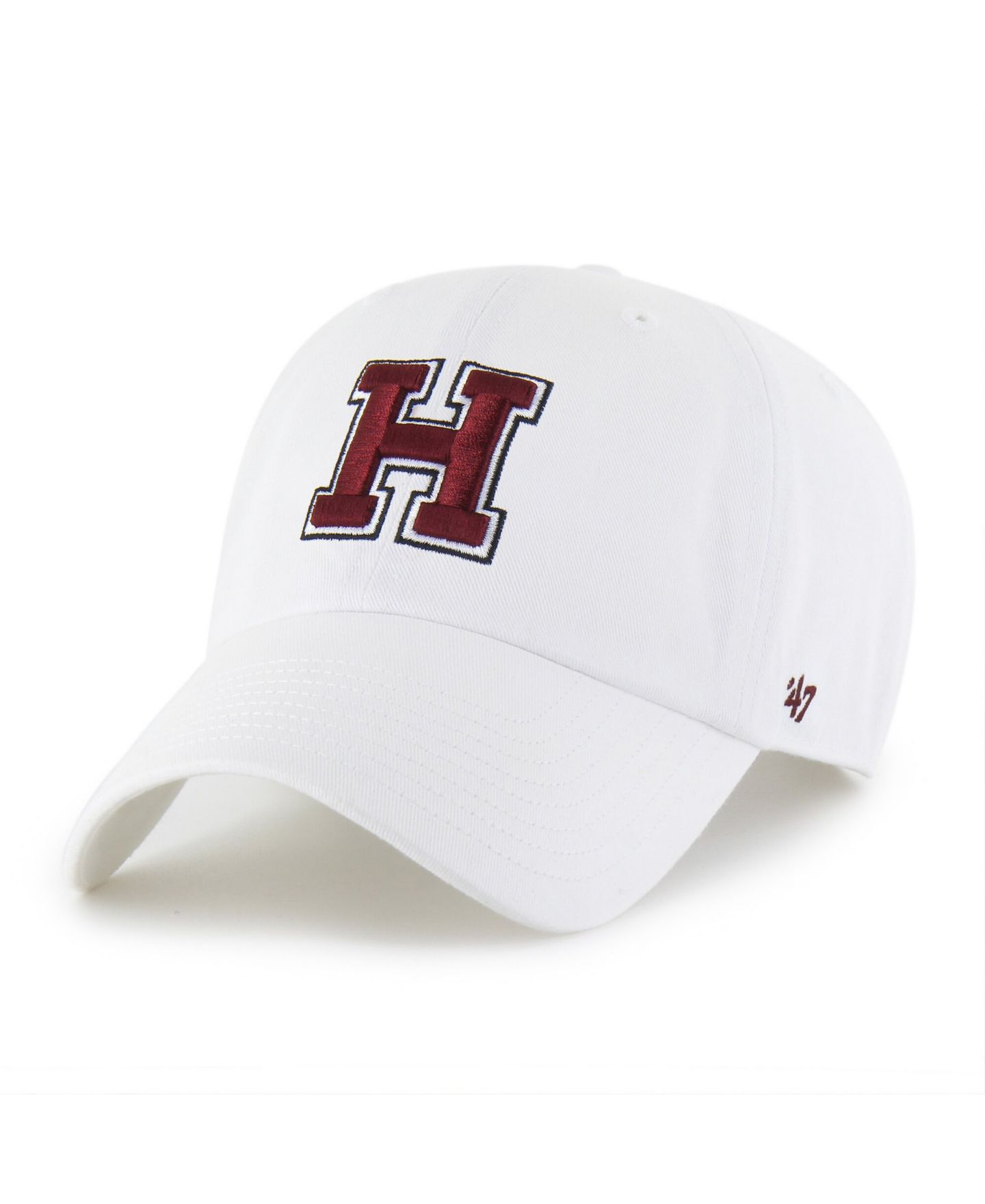 Мужская кепка '47 Brand White Harvard Crimson Clean Up Adjustable Hat — фото 1