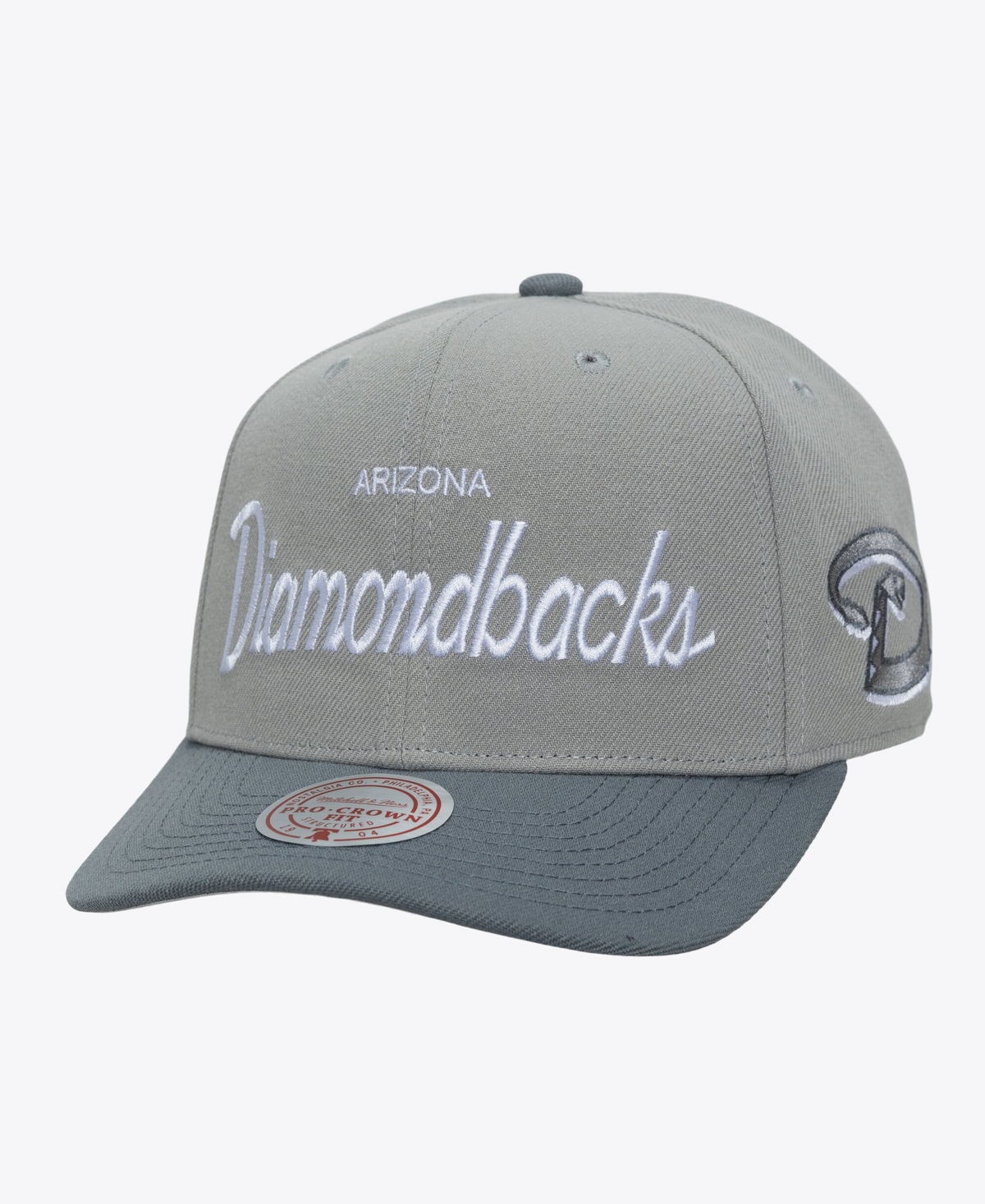 Mitchell & Ness Men's Mitchell Ness Gray Arizona Diamondbacks Cooperstown Thunderstorm Head Coach Pro-Crown Adjustable Hat